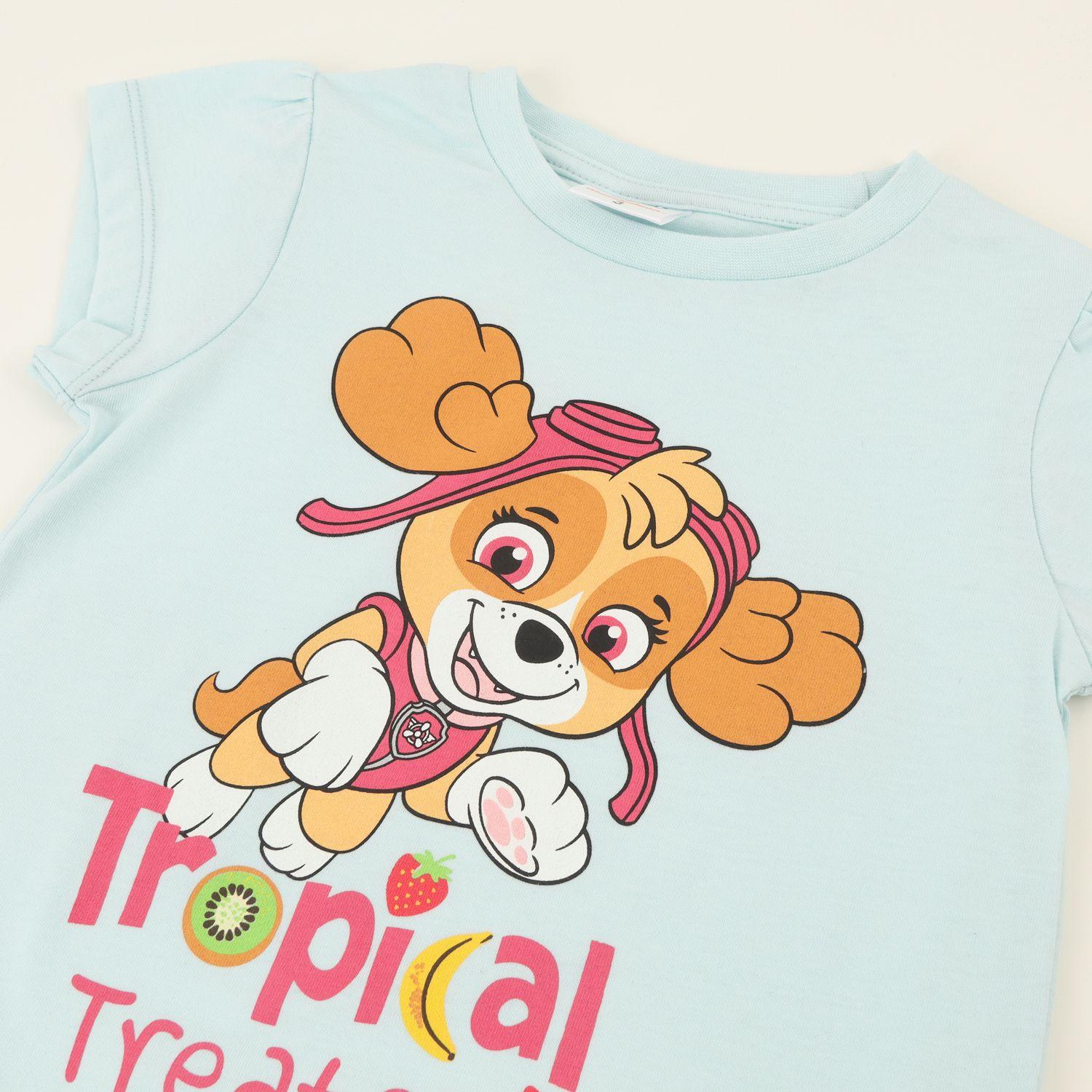 Pijama Manga Corta Niña Celeste Tropical Paw Patrol-2