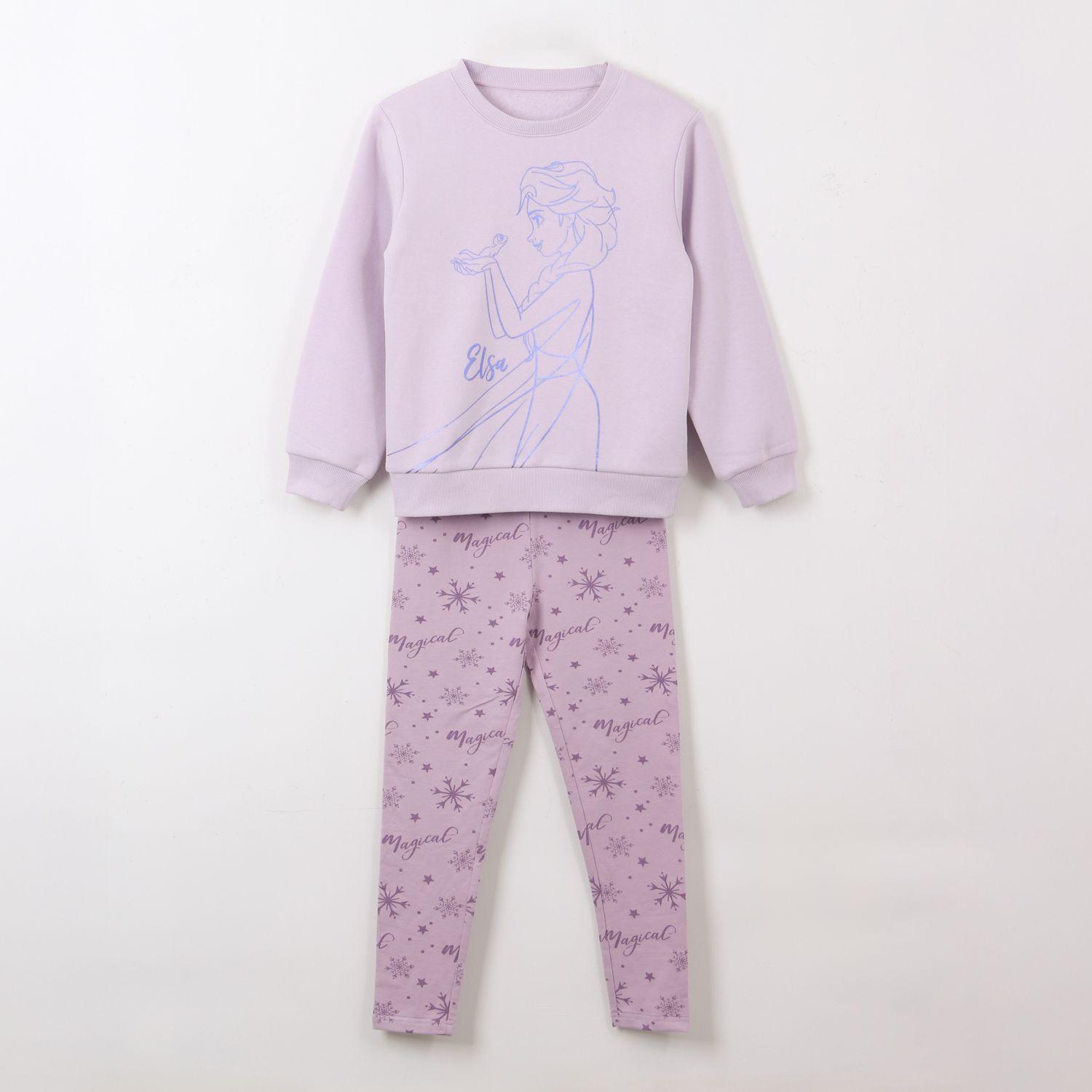 Conjunto Niña Elsa Frozen Lila Disney-0