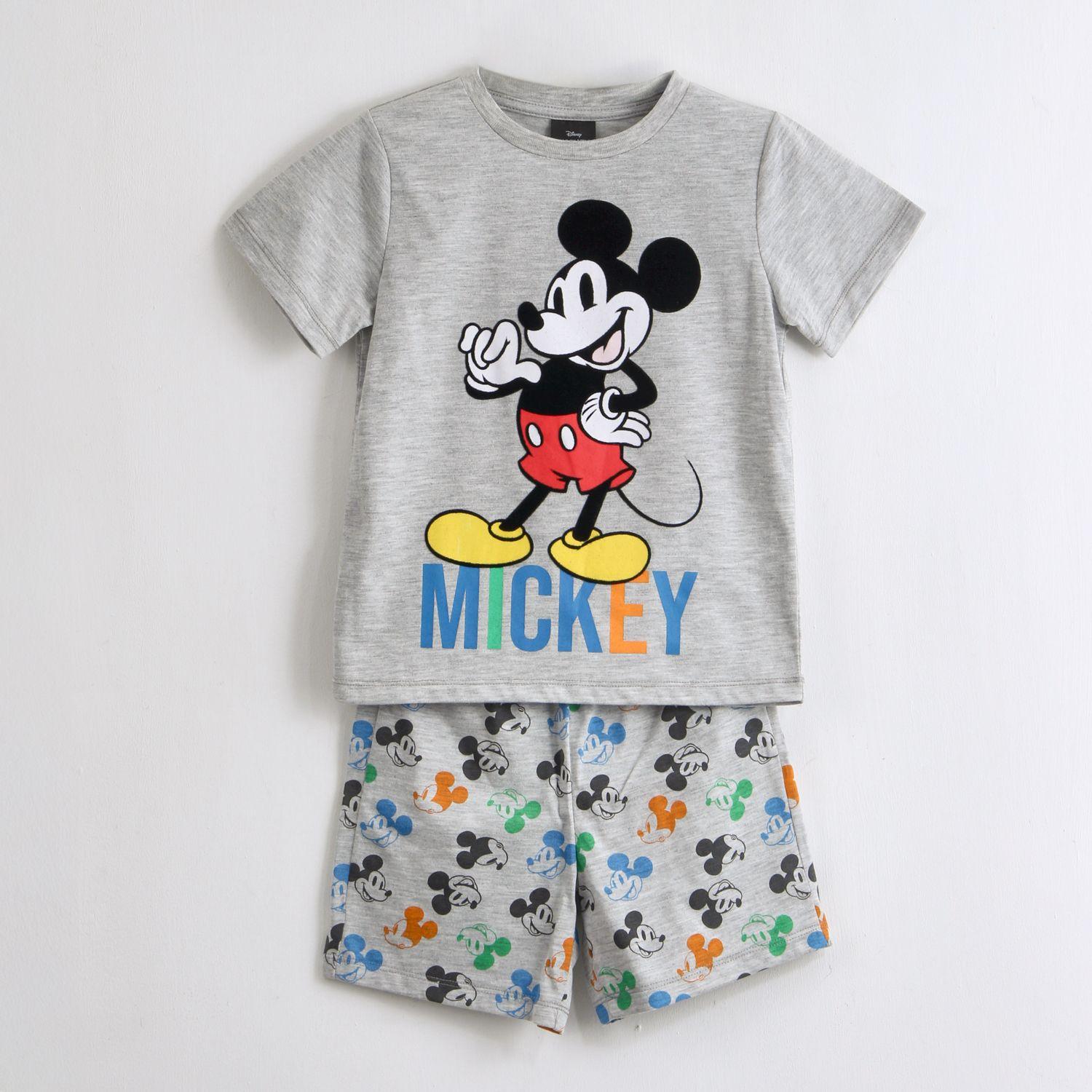 Pijama Manga Corta Niño Mickey Disney Parado Gris-0
