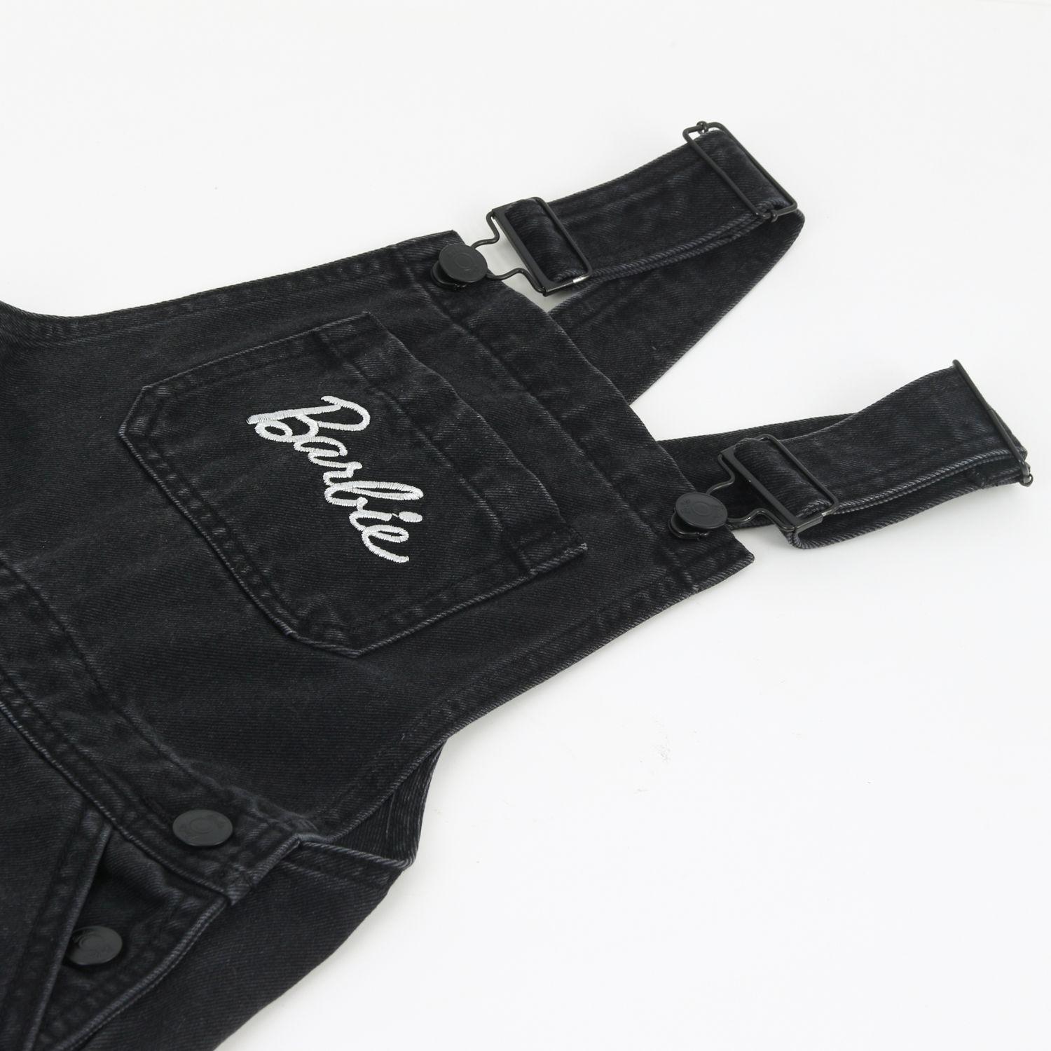 Jardinera Niña Denim Negro Logo Barbie-2