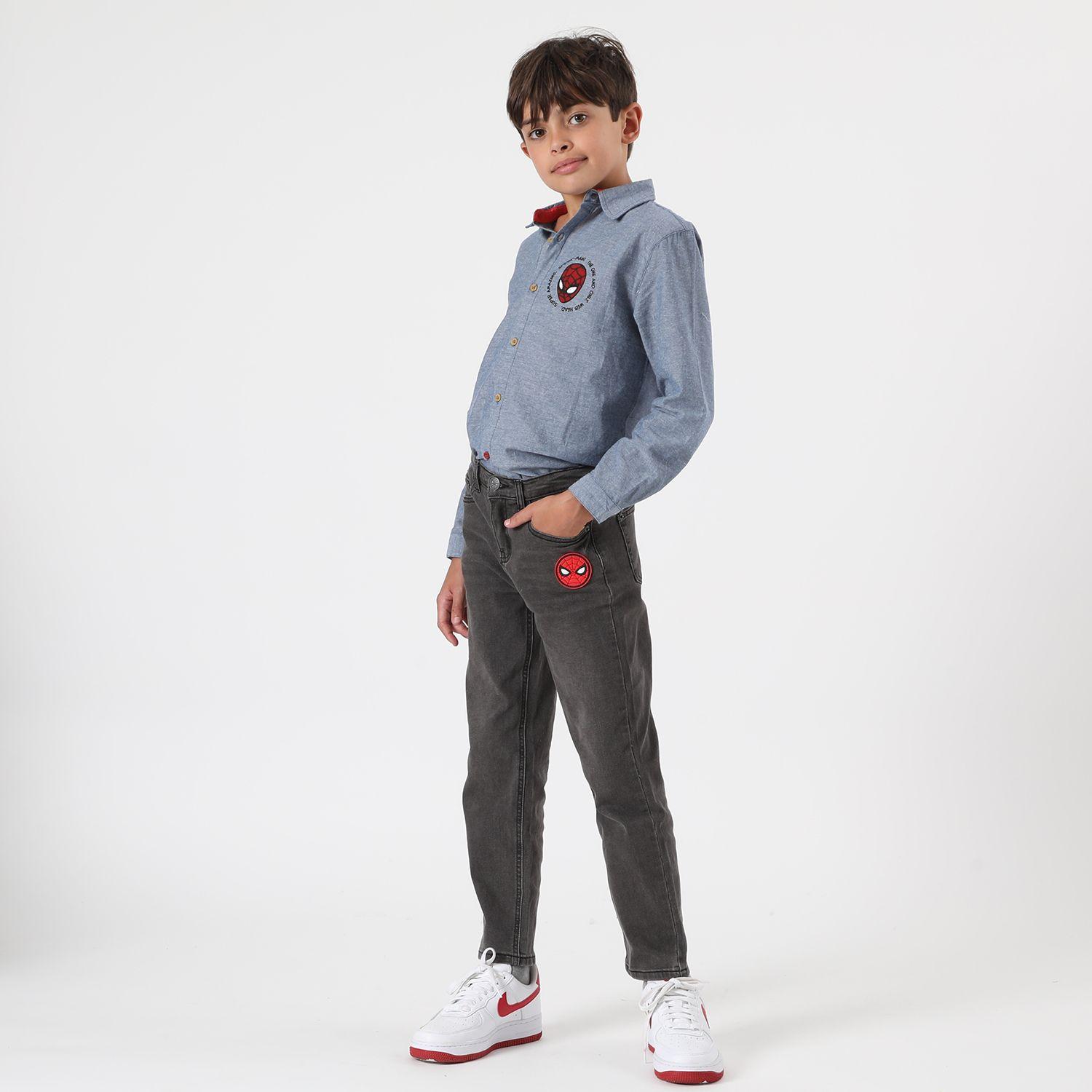 Jeans Niño Spiderman Logo Negro Marvel-1