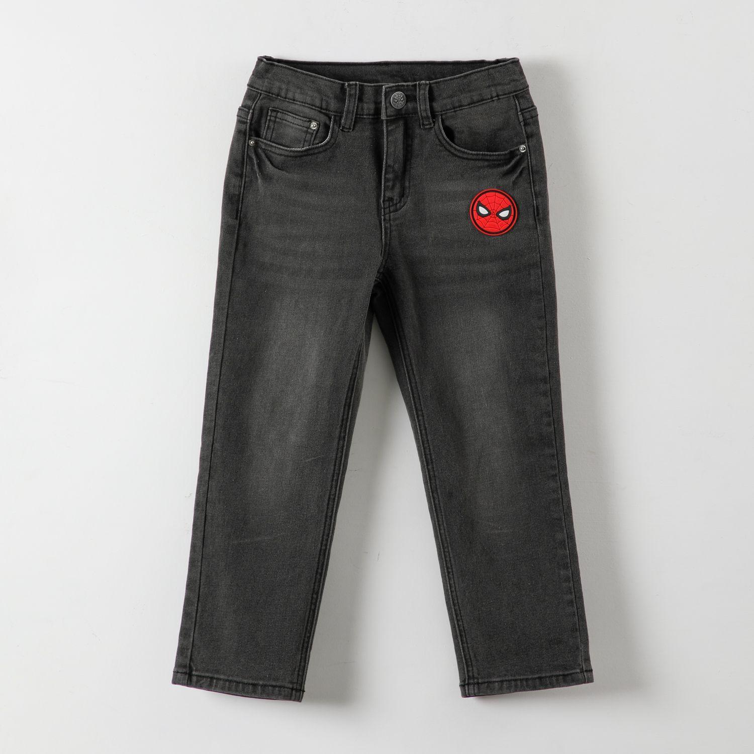 Jeans Niño Spiderman Logo Negro Marvel-2