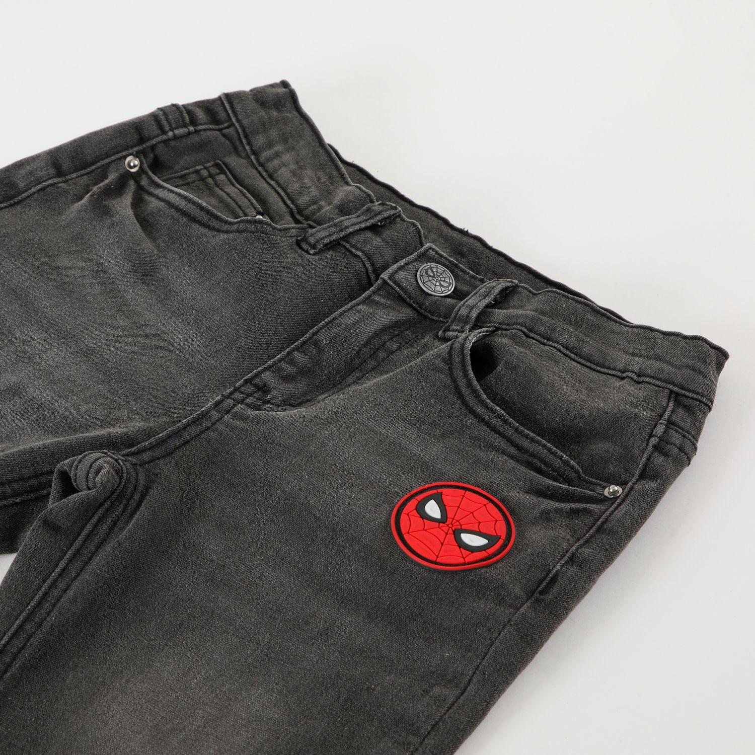 Jeans Niño Spiderman Logo Negro Marvel-3