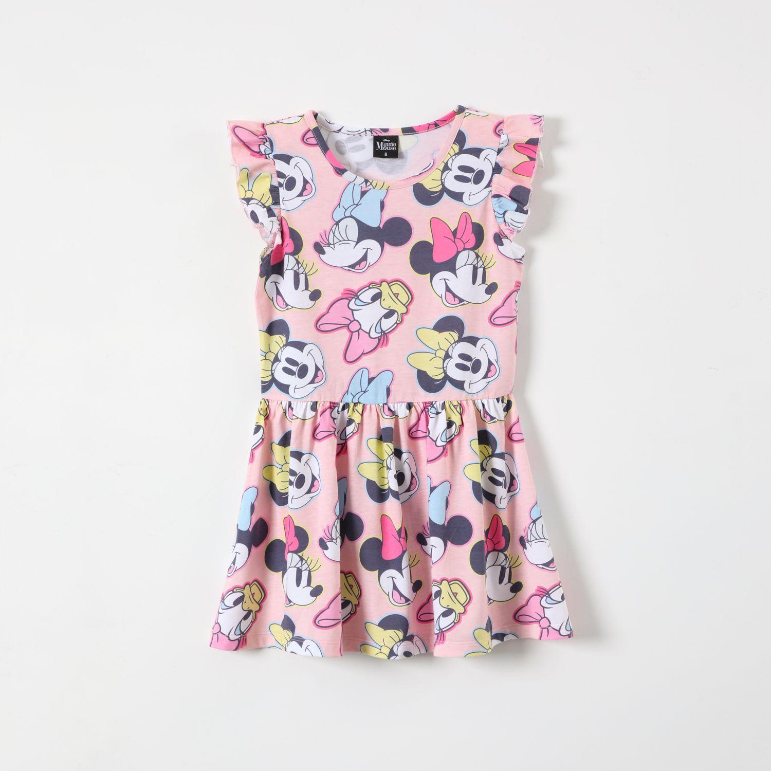 Vestido Niña Caras Minnie Verde Disney-0