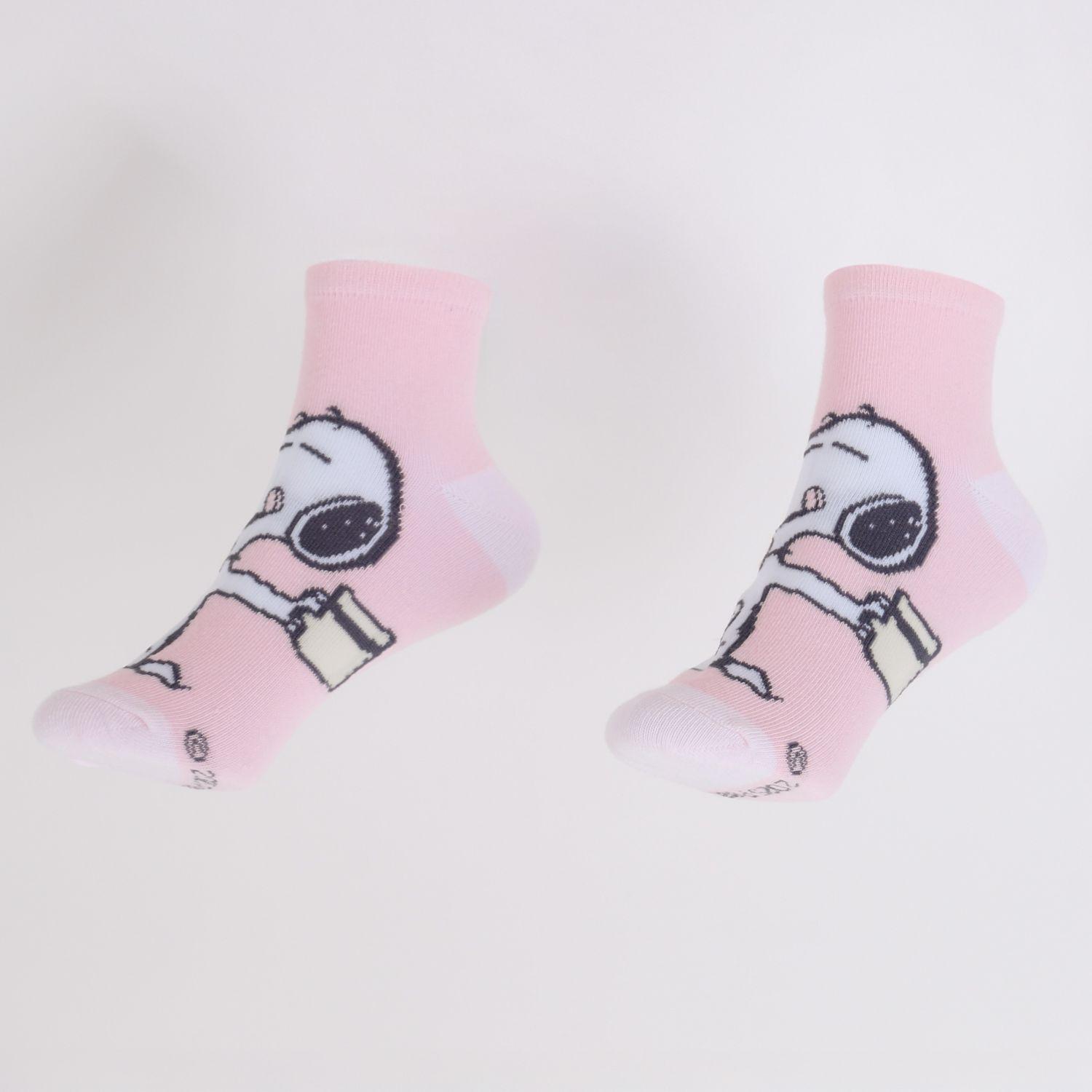 Tripack Calcetín Mujer Rosado Sweet Snoopy-4