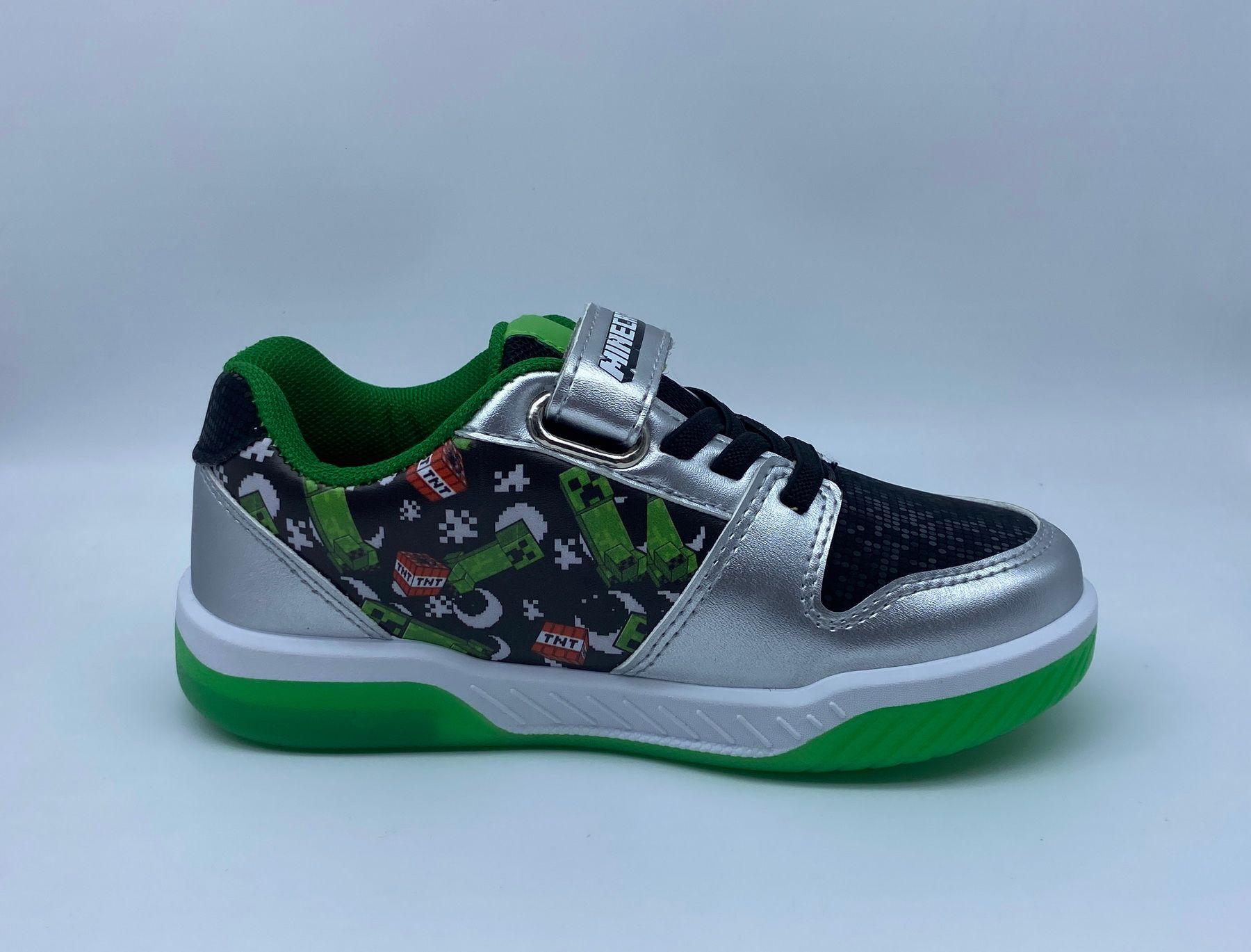 Zapatillas con luces Niño Negro Iconos Minecraft-0