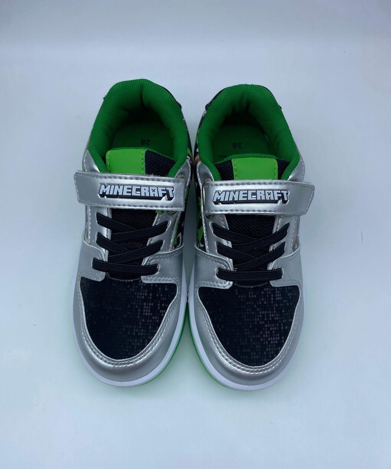 Zapatillas con luces Niño Negro Iconos Minecraft-1