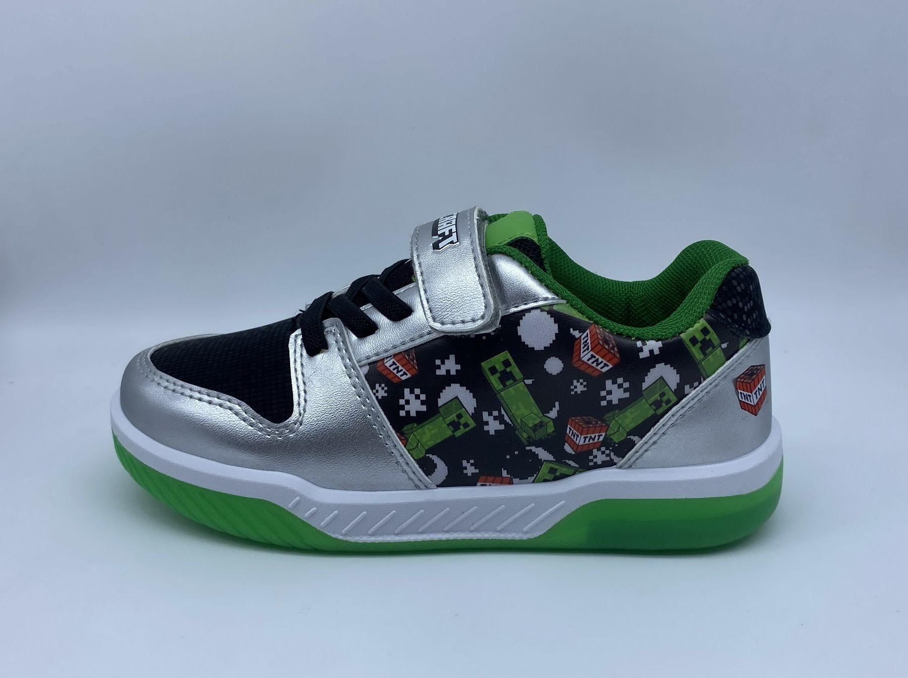 Zapatillas con luces Niño Negro Iconos Minecraft-2