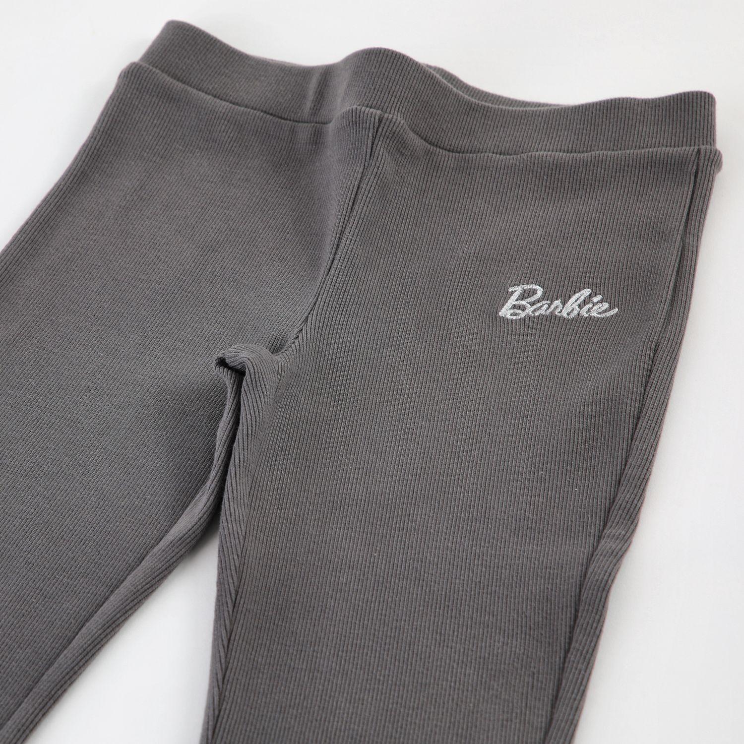 Calza Niña Barbie Flare Ribbed Gris-2
