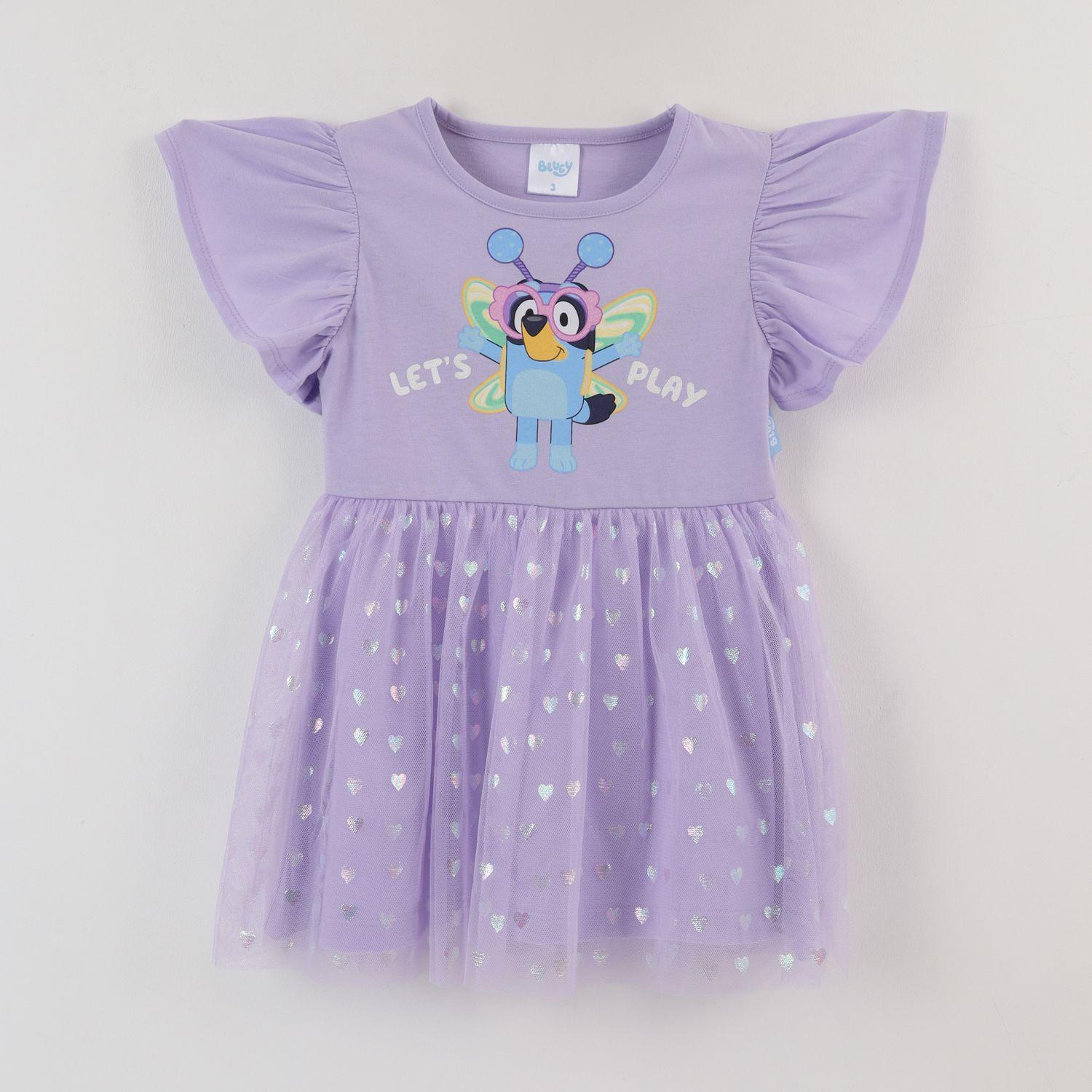 Vestido Manga Vuelos Niña Lila Bluey Lets Play Bluey-0