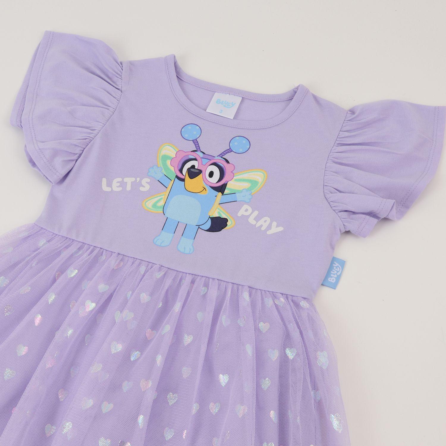 Vestido Manga Vuelos Niña Lila Bluey Lets Play Bluey-2