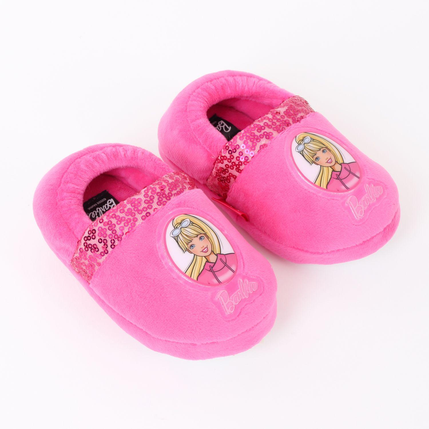Pantufla Niña Lentejuelas Logo Rosado Barbie-1
