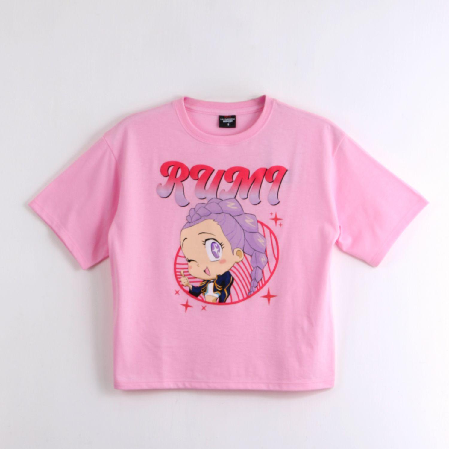 Polera Manga Corta Niña Rumi Cute Rosado Kpop Demon Hunters-0