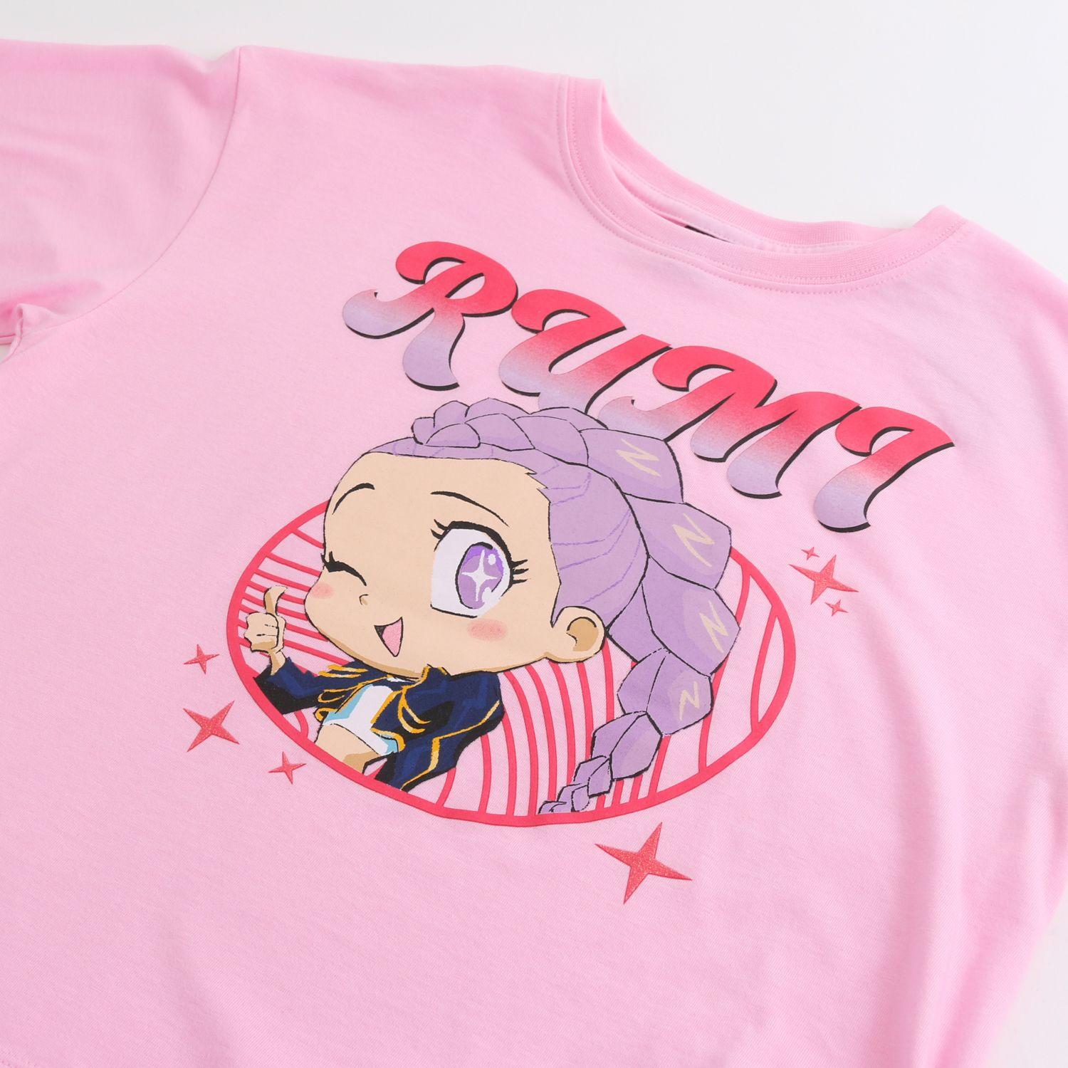 Polera Manga Corta Niña Rumi Cute Rosado Kpop Demon Hunters-2
