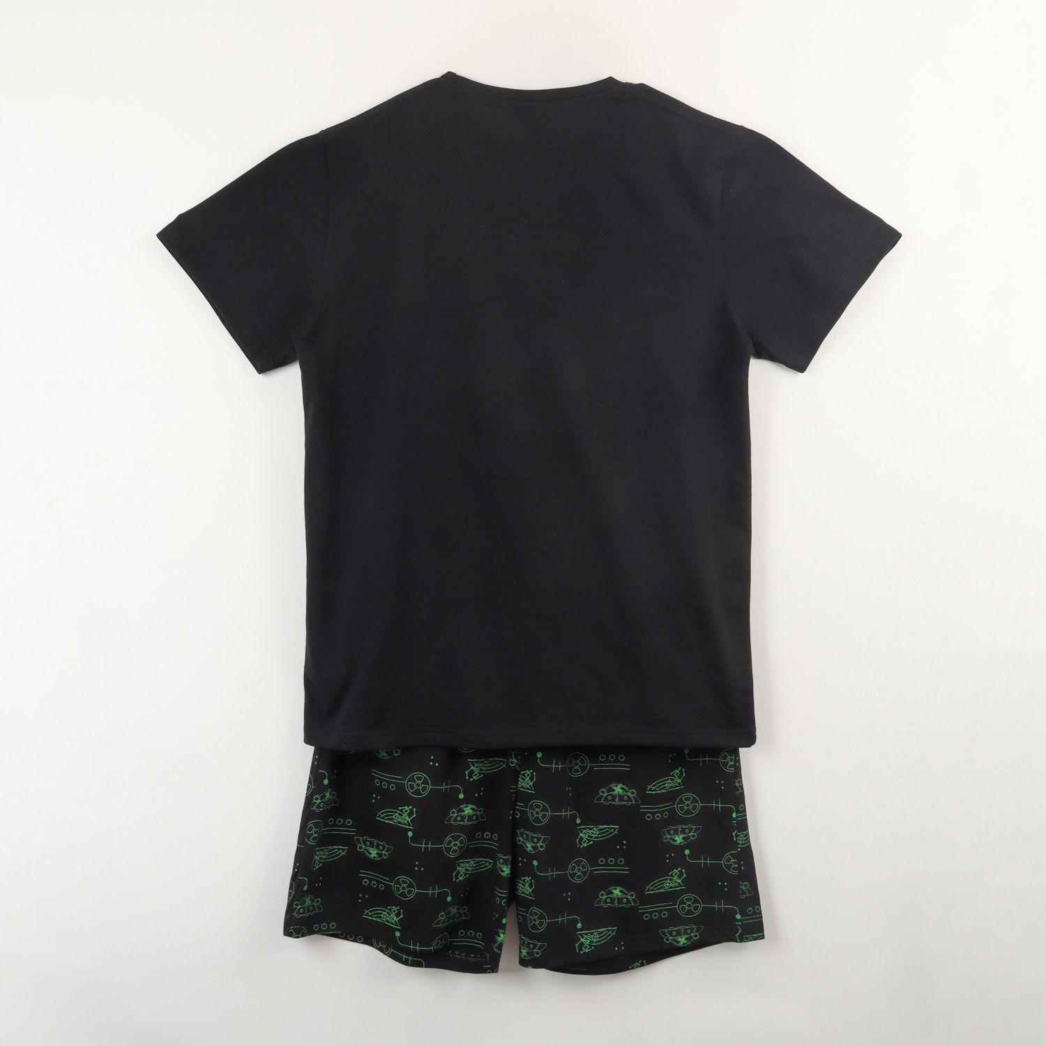 Pijama Manga Corta Hombre Negro Rick and Morty-1
