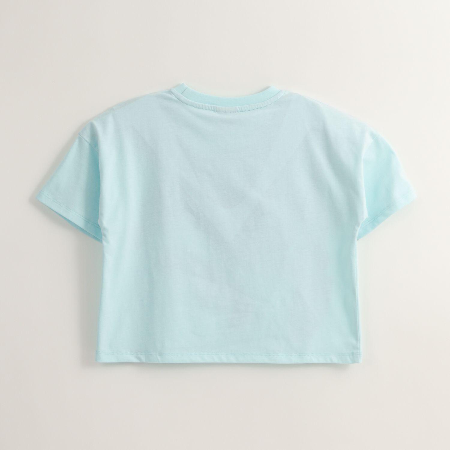 Polera Manga Corta Niña Lilo & Stitch Invert Celeste Disney-2