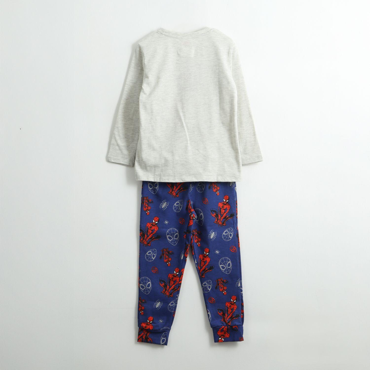 Pijama Manga Larga Niño Spiderman Print Gris Marvel-1