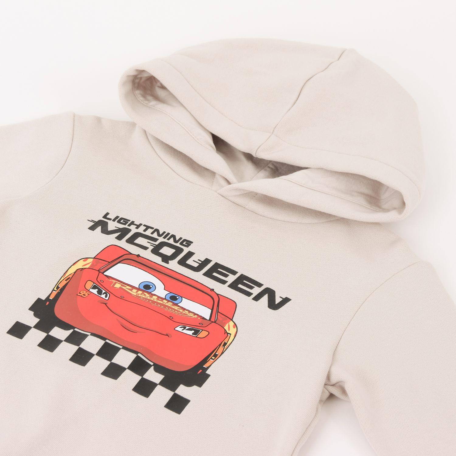 Polerón Cerrado Niño Hoodie Rayo McQueen Cars Beige Disney-2