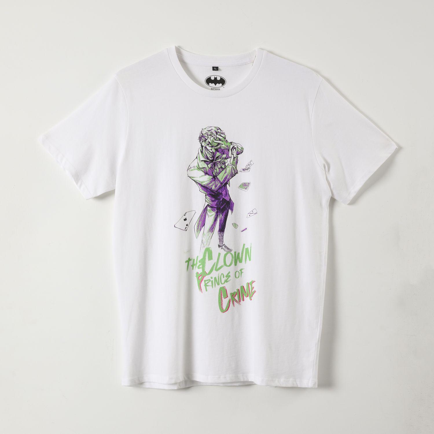 Polera Manga Corta Hombre Prince of Crime Blanco DC Comics-0