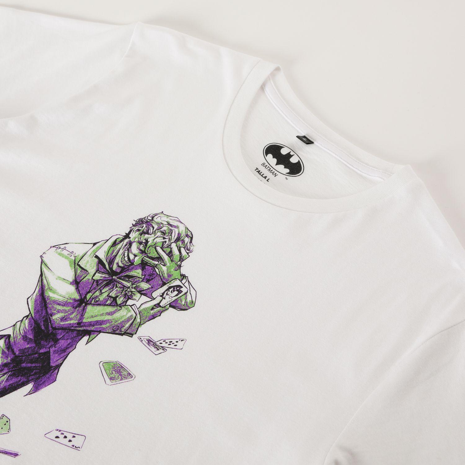 Polera Manga Corta Hombre Prince of Crime Blanco DC Comics-1