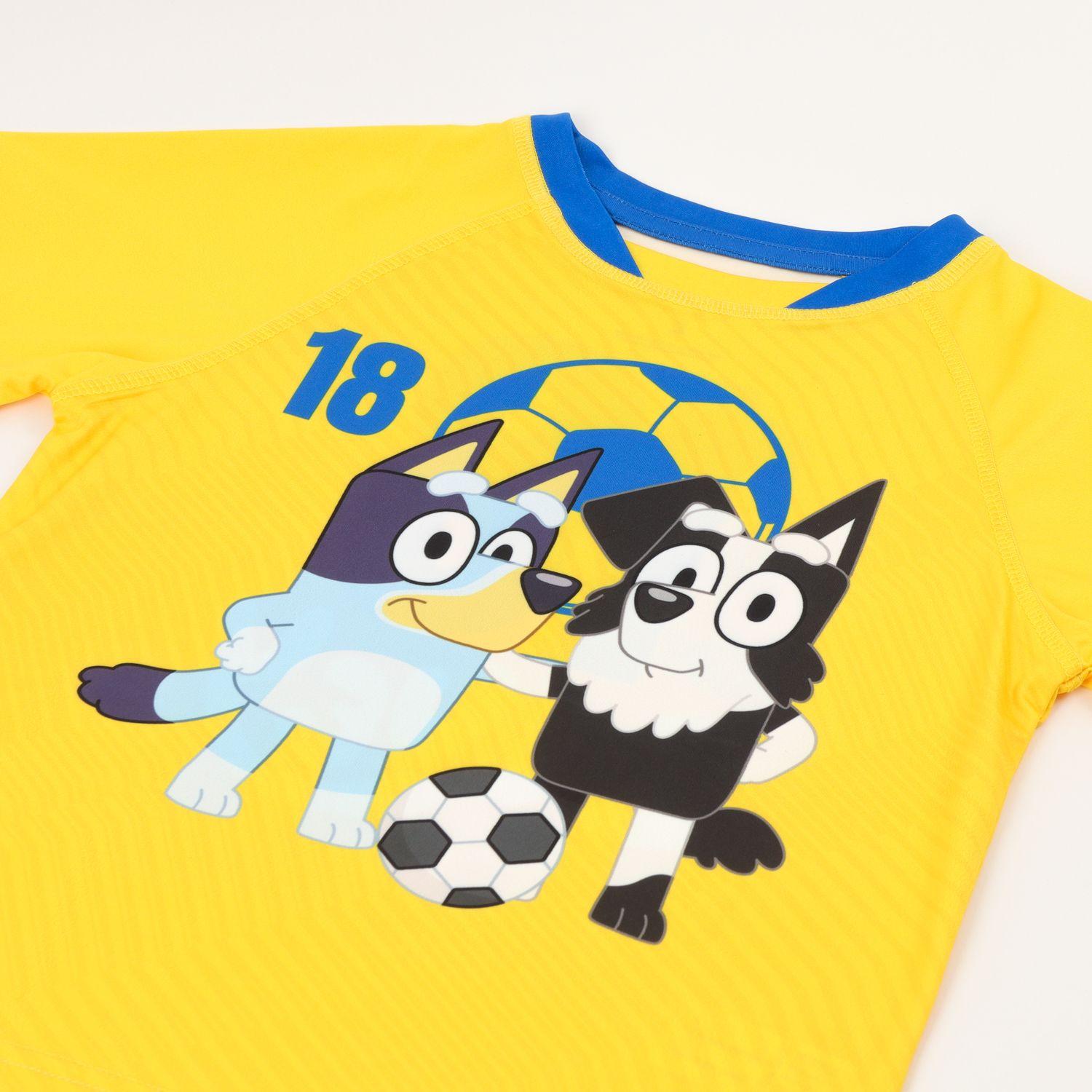 Polera Manga Corta Niño Amarillo Fútbol Bluey-3