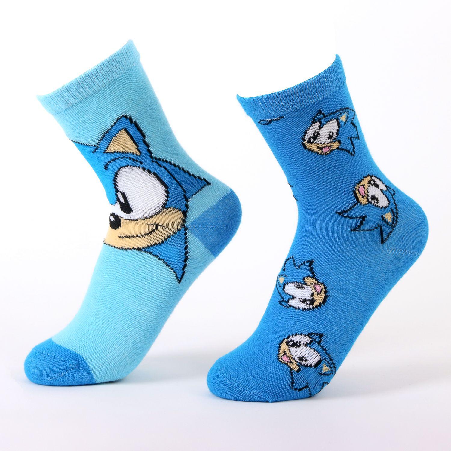 Calcetín 2P Niño Sonic Estampado Celeste-0