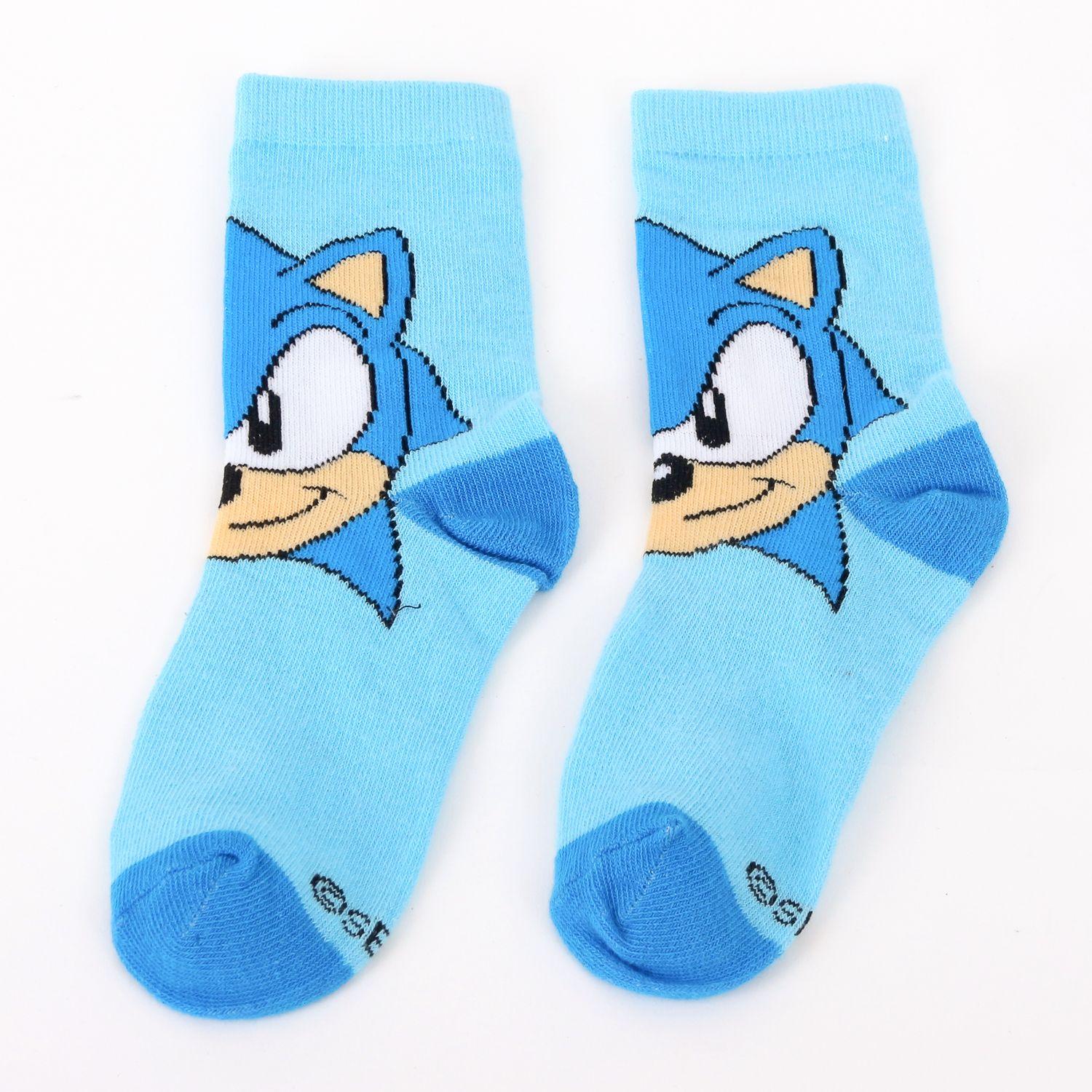 Calcetín 2P Niño Sonic Estampado Celeste-1