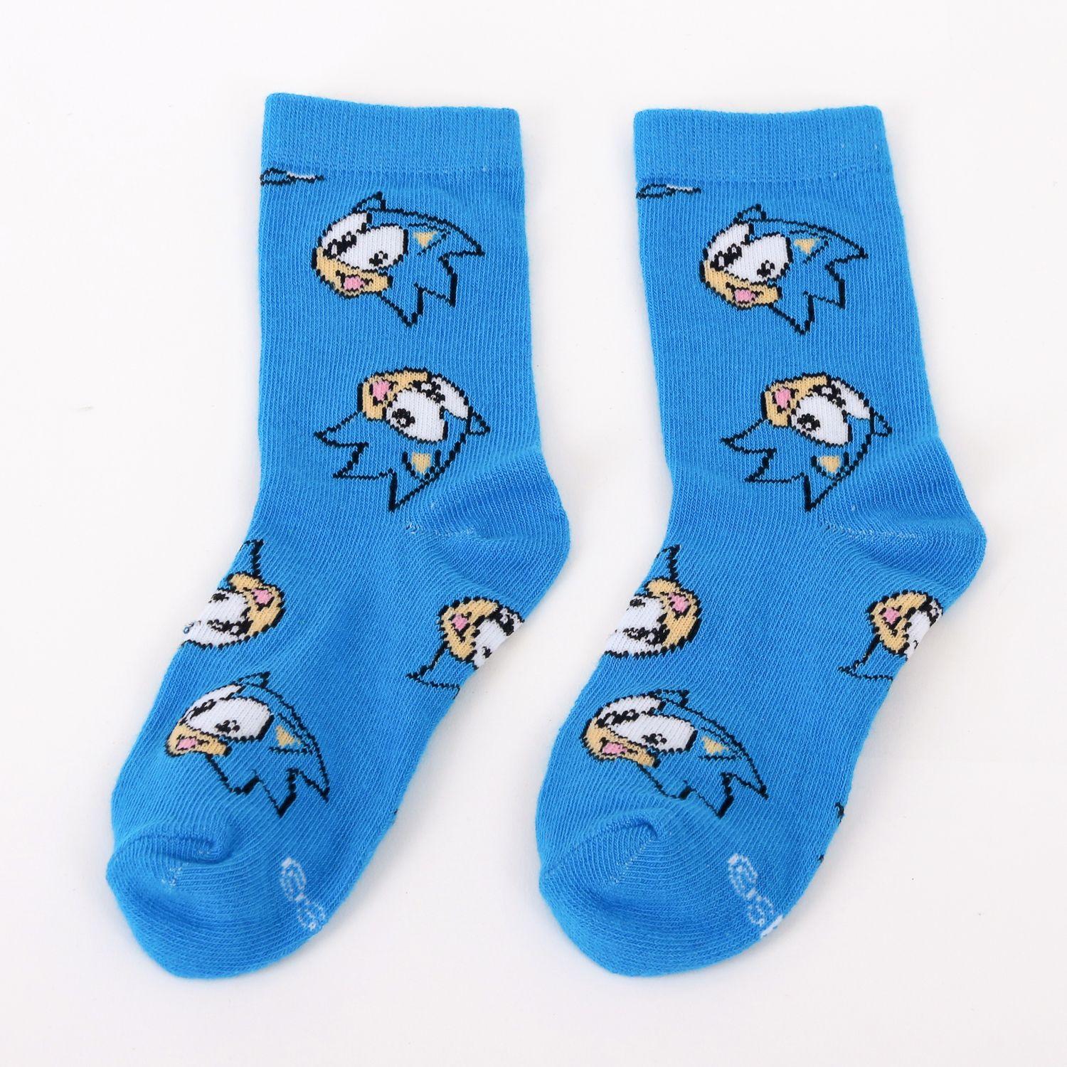 Calcetín 2P Niño Sonic Estampado Celeste-2