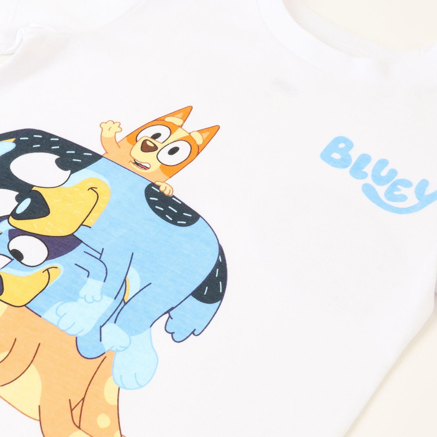 Conjunto Niño Sideways Blanco Bluey Y Su Familia-1