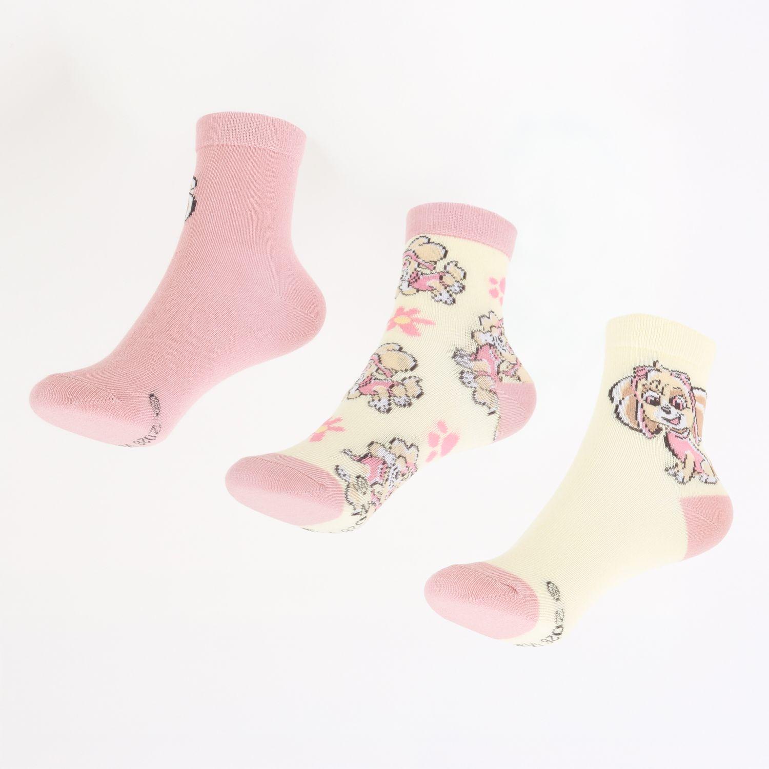 Tripack Calcetines Niña Rosado Skye Paw Patrol-0