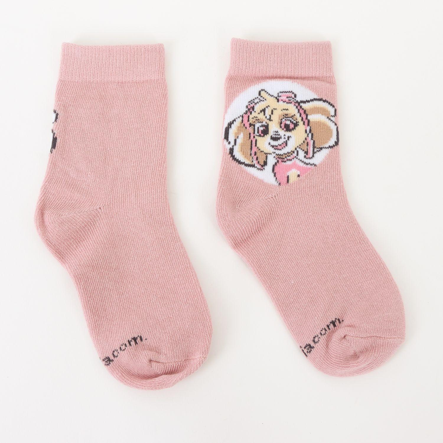 Tripack Calcetines Niña Rosado Skye Paw Patrol-1