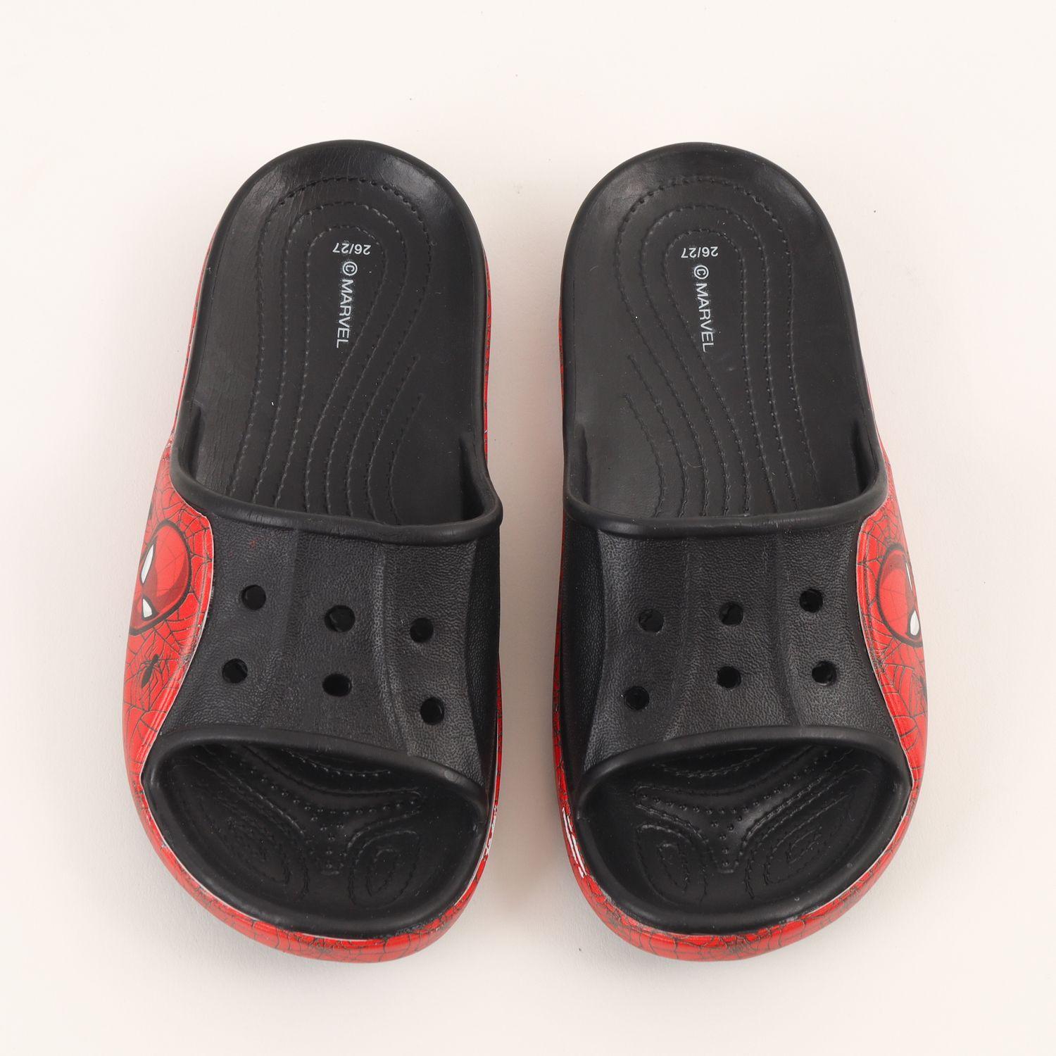 Sandalia Slide Niño Negro Telaraña Spiderman Marvel-2