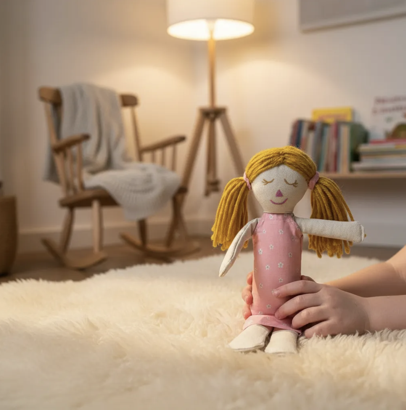 Mi primera muñeca llamada Celeste Waldorf & Montessori 32cm Lona relleno antialérgico pintada a mano-2