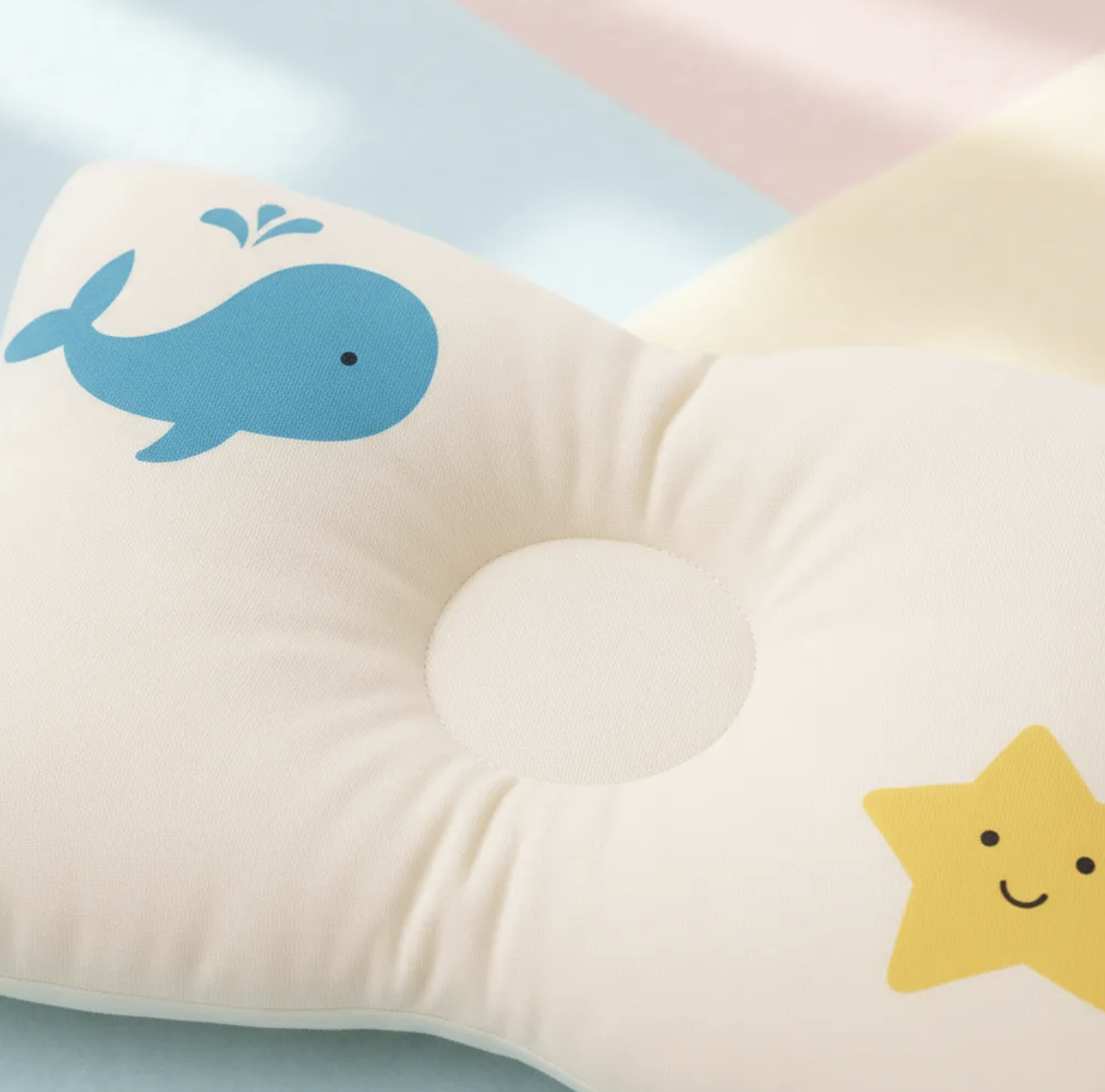 Almohada bebé Anti-plagiocefalia recién nacido 100% algodón relleno antialérgico-4