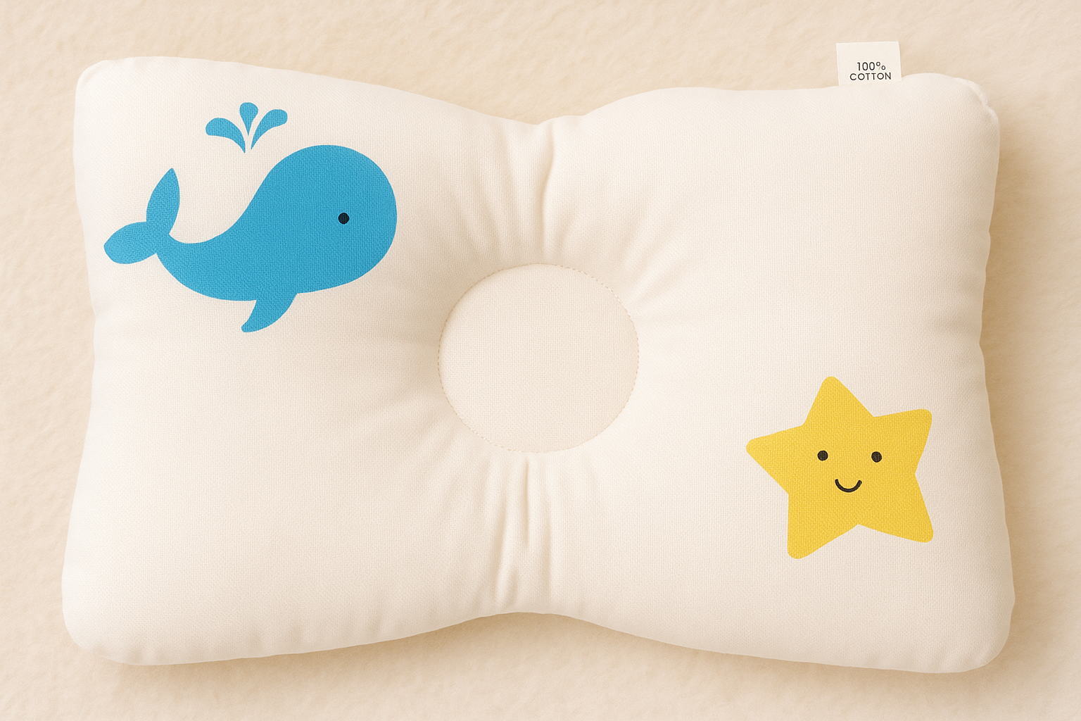 Almohada bebé Anti-plagiocefalia recién nacido 100% algodón relleno antialérgico-5