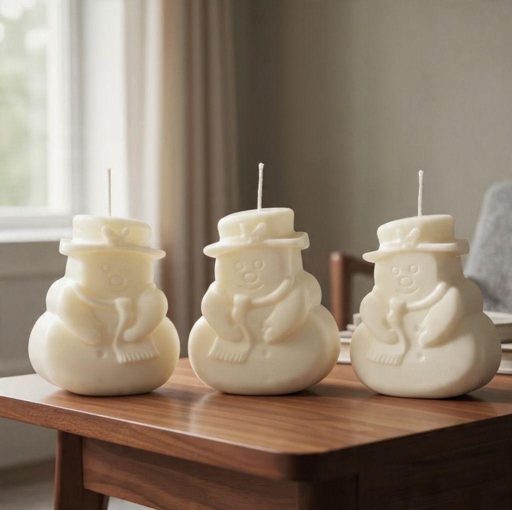 Pack 3 Velas de soja para decoración Mono de nieve de 8 Cm-2