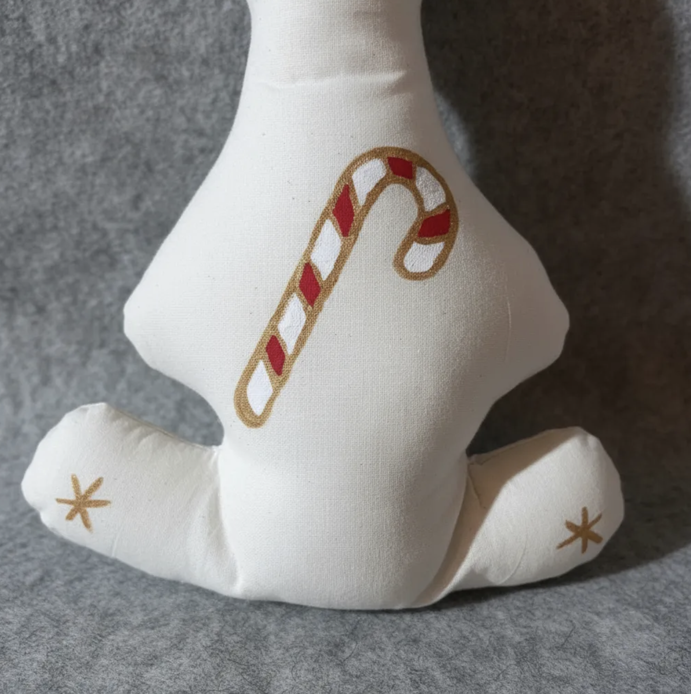 Conejo de navidad pintado en 100% algodón relleno antialérgico adorno 32 cm-3