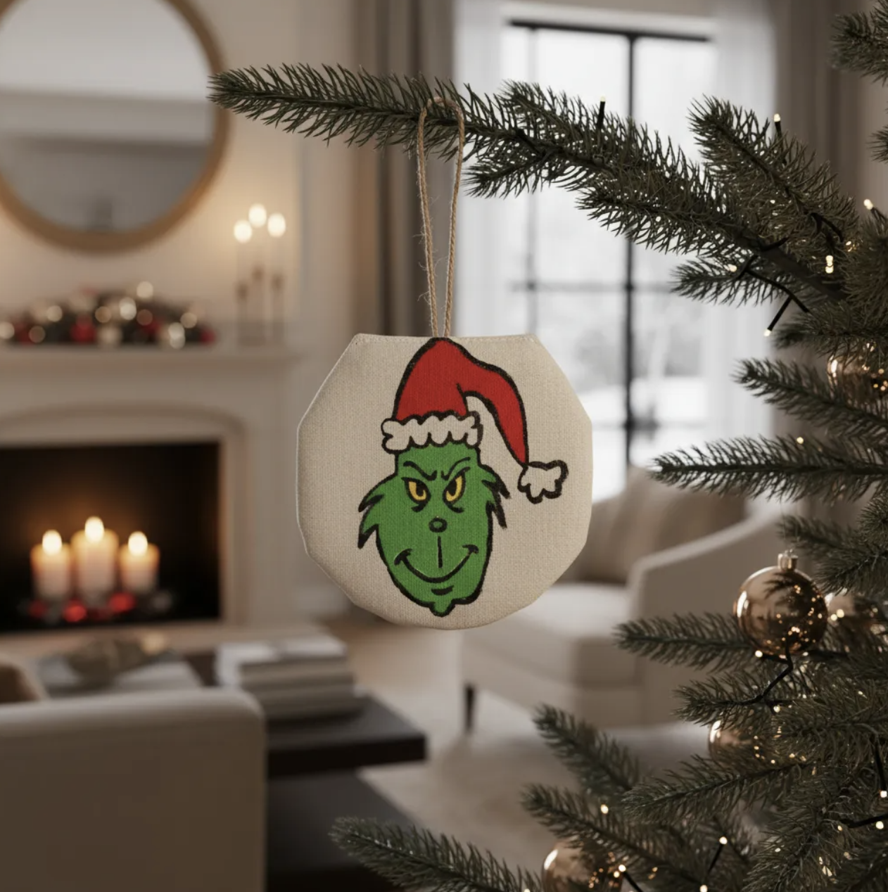 Adorno Navideño el Grinch pintado a mano para árbol navidad-3