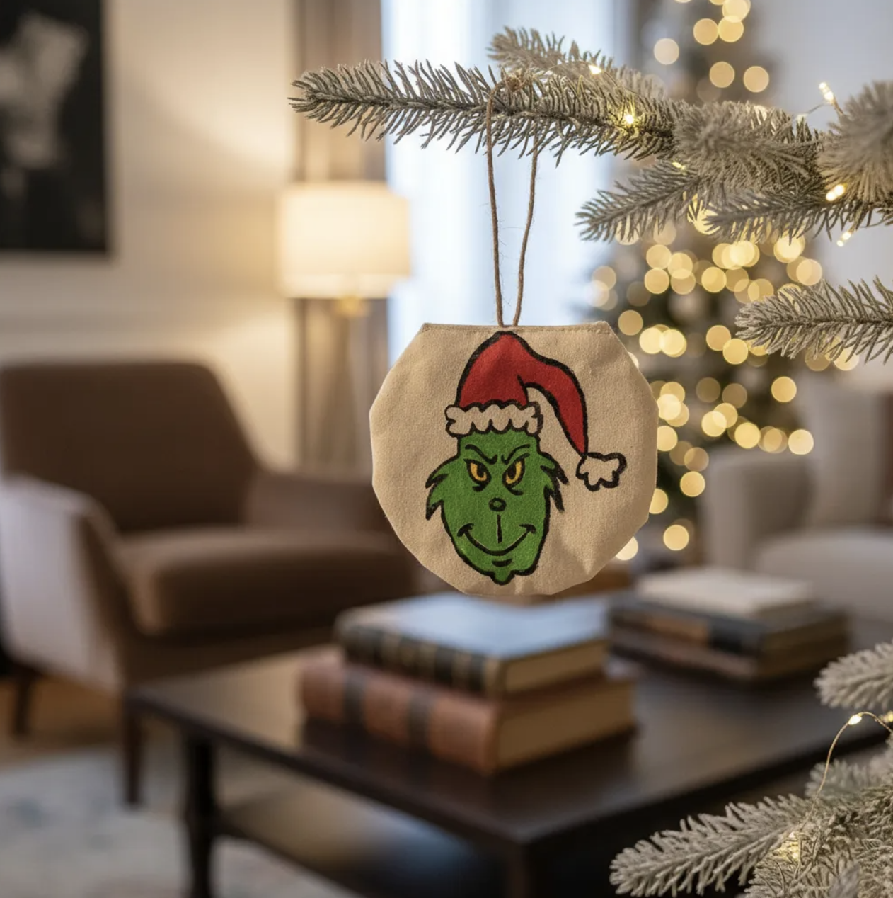 Adorno Navideño el Grinch pintado a mano para árbol navidad-5