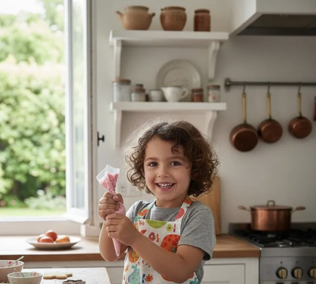 Delantal cocina para niña chef de 3 a 7 años Hecho en Chile-4