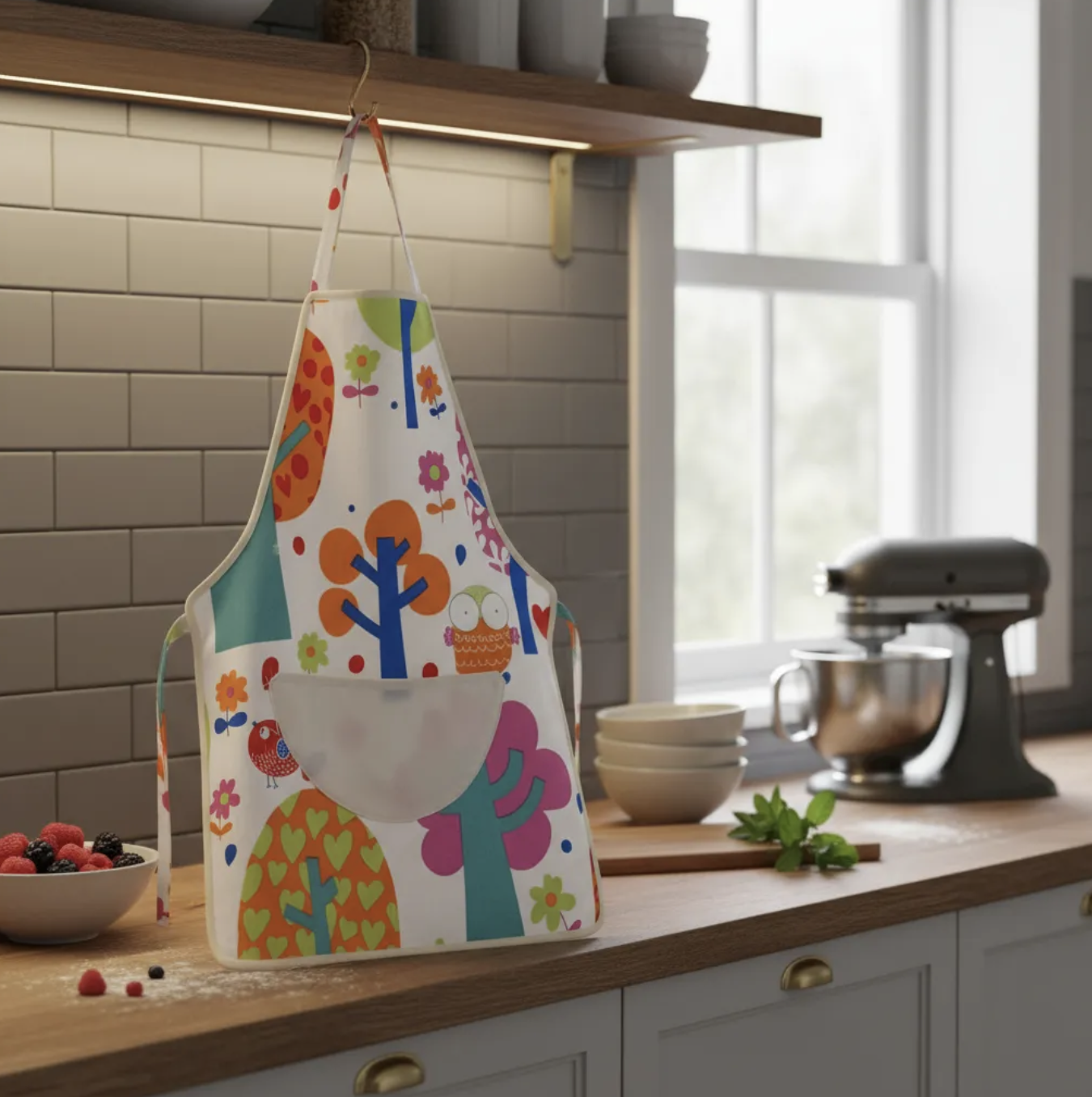 Delantal cocina para niña chef de 3 a 7 años Hecho en Chile-5