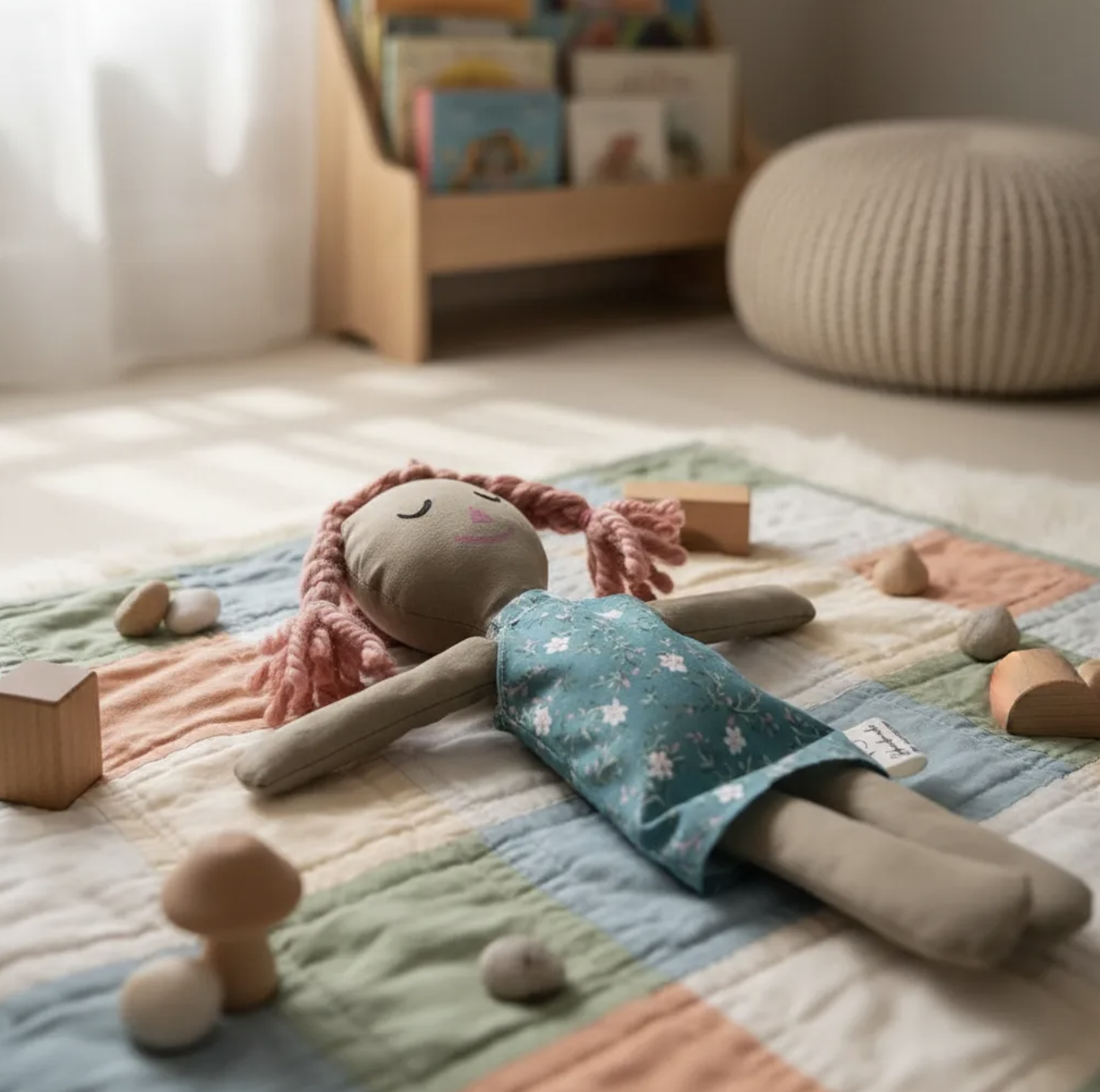 Emilia mi muñeca de trapo juguete Montessori & Waldorf 32cm-4