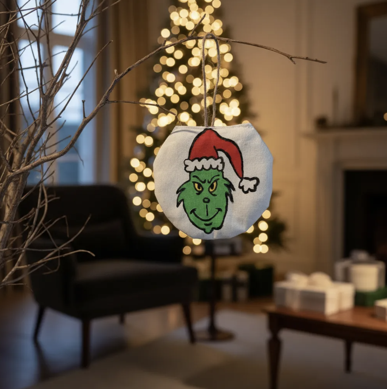 El Grinch 5 adornos navideños pintados a mano para colgantes árbol navidad-3