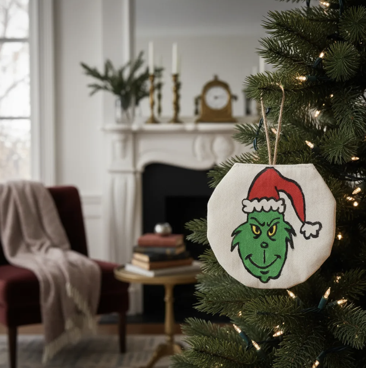 El Grinch 5 adornos navideños pintados a mano para colgantes árbol navidad-4