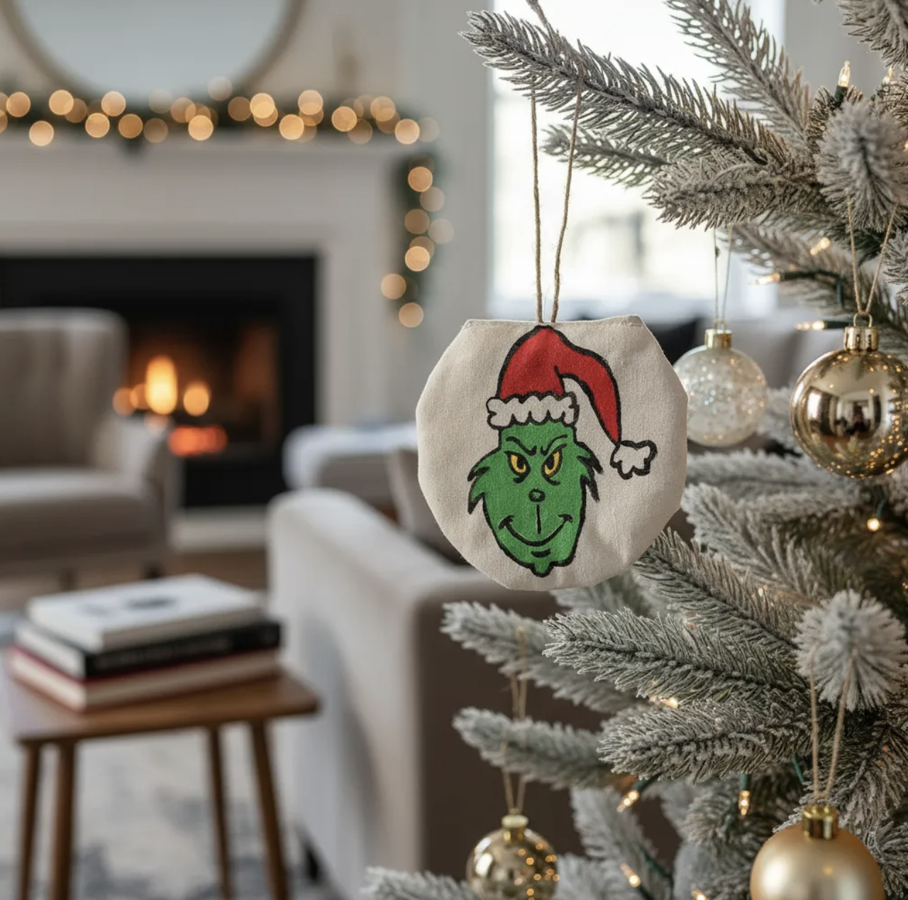 El Grinch 5 adornos navideños pintados a mano para colgantes árbol navidad-6