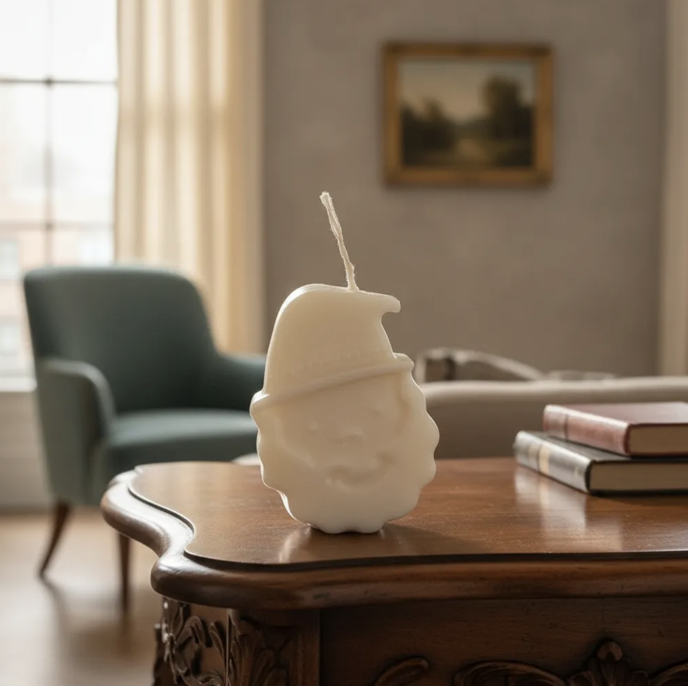 Vela de soja Santa Claus para navidad diseño Viejito Pascuero 7 cm de alto-2