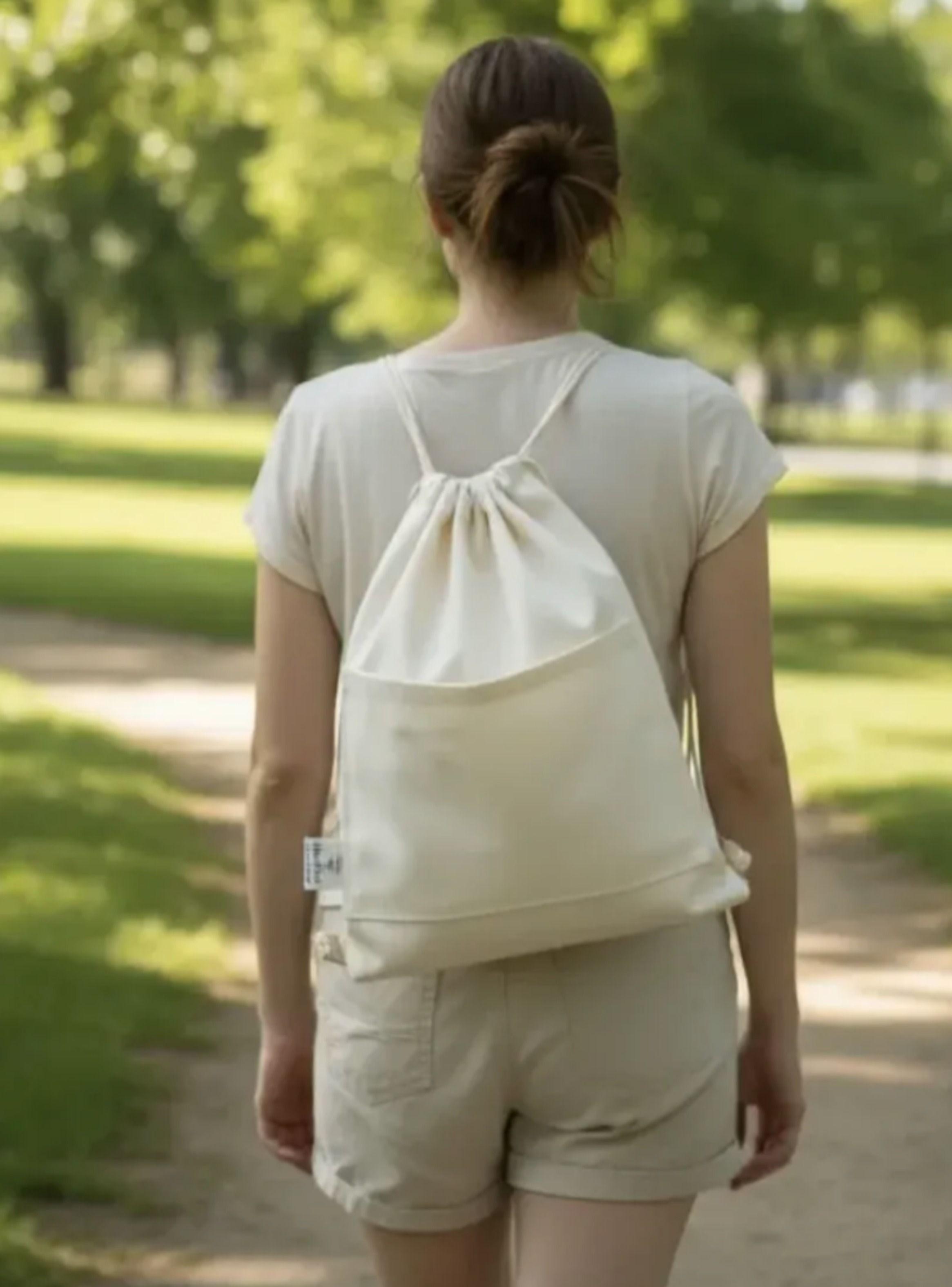 Mochila morral de Lona bolso Escolar o Viaje 40x30 cm-2