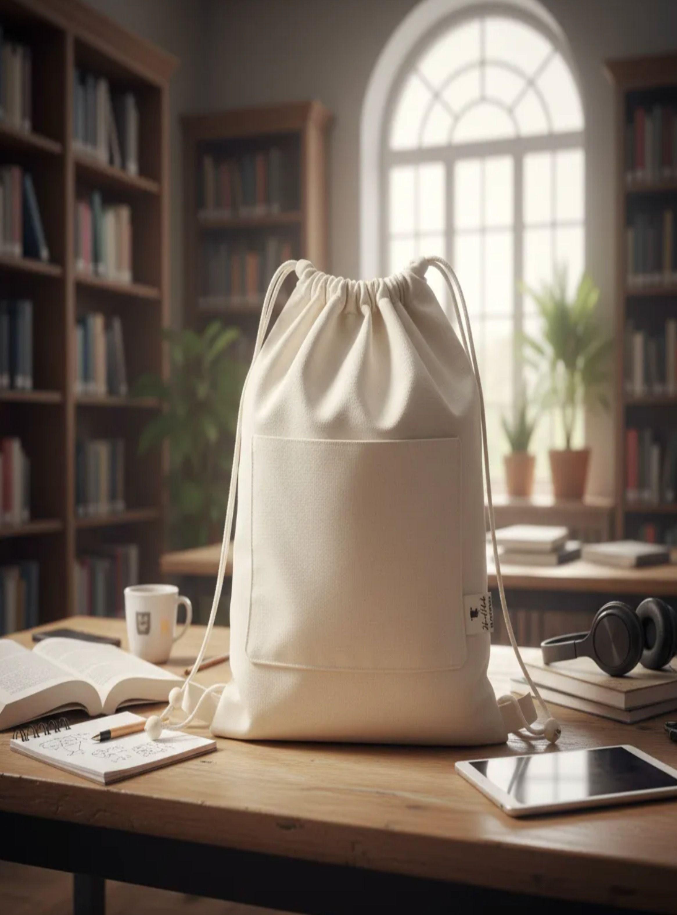 Mochila morral de Lona bolso Escolar o Viaje 40x30 cm-4