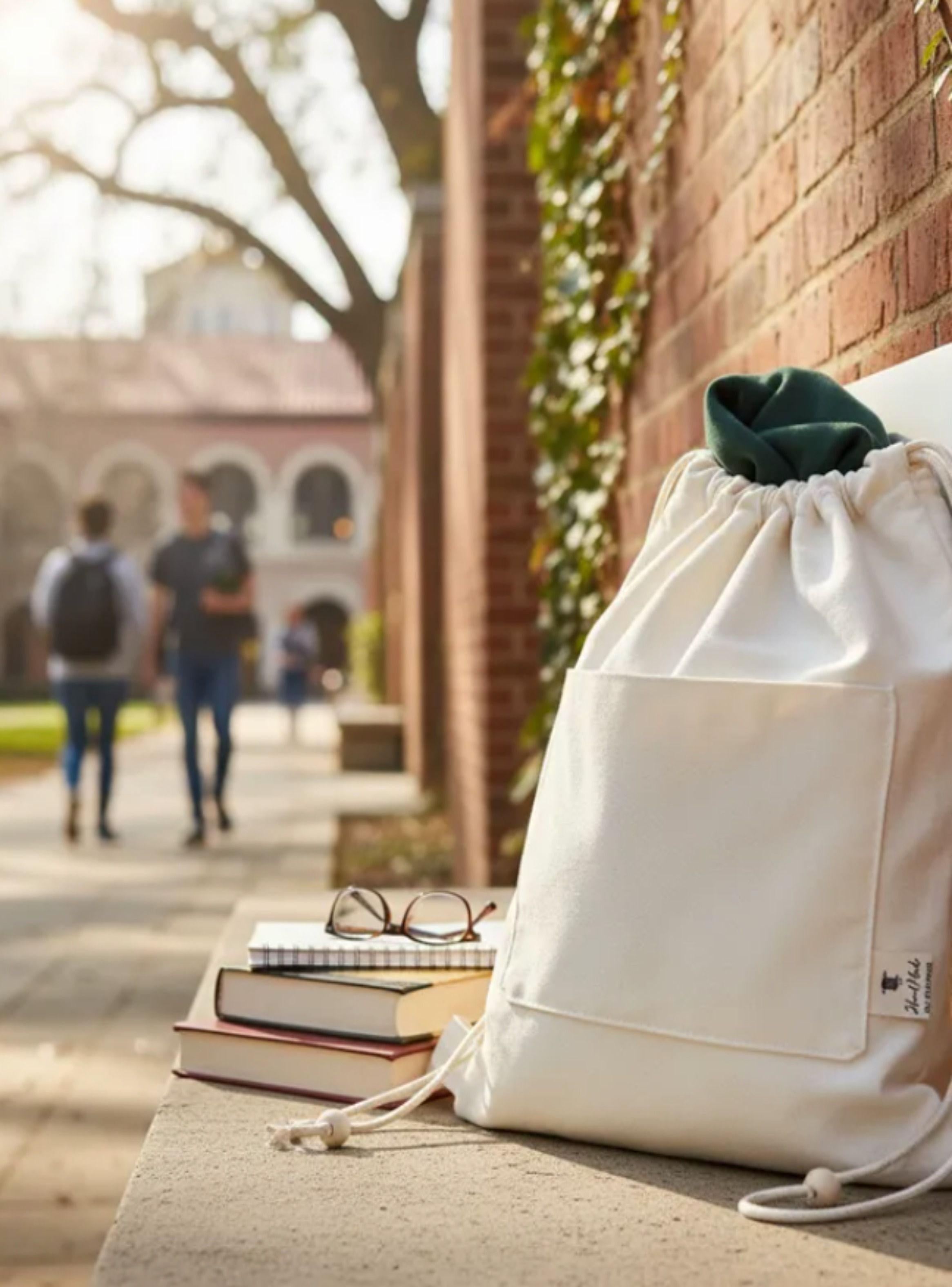 Mochila morral de Lona bolso Escolar o Viaje 40x30 cm-6