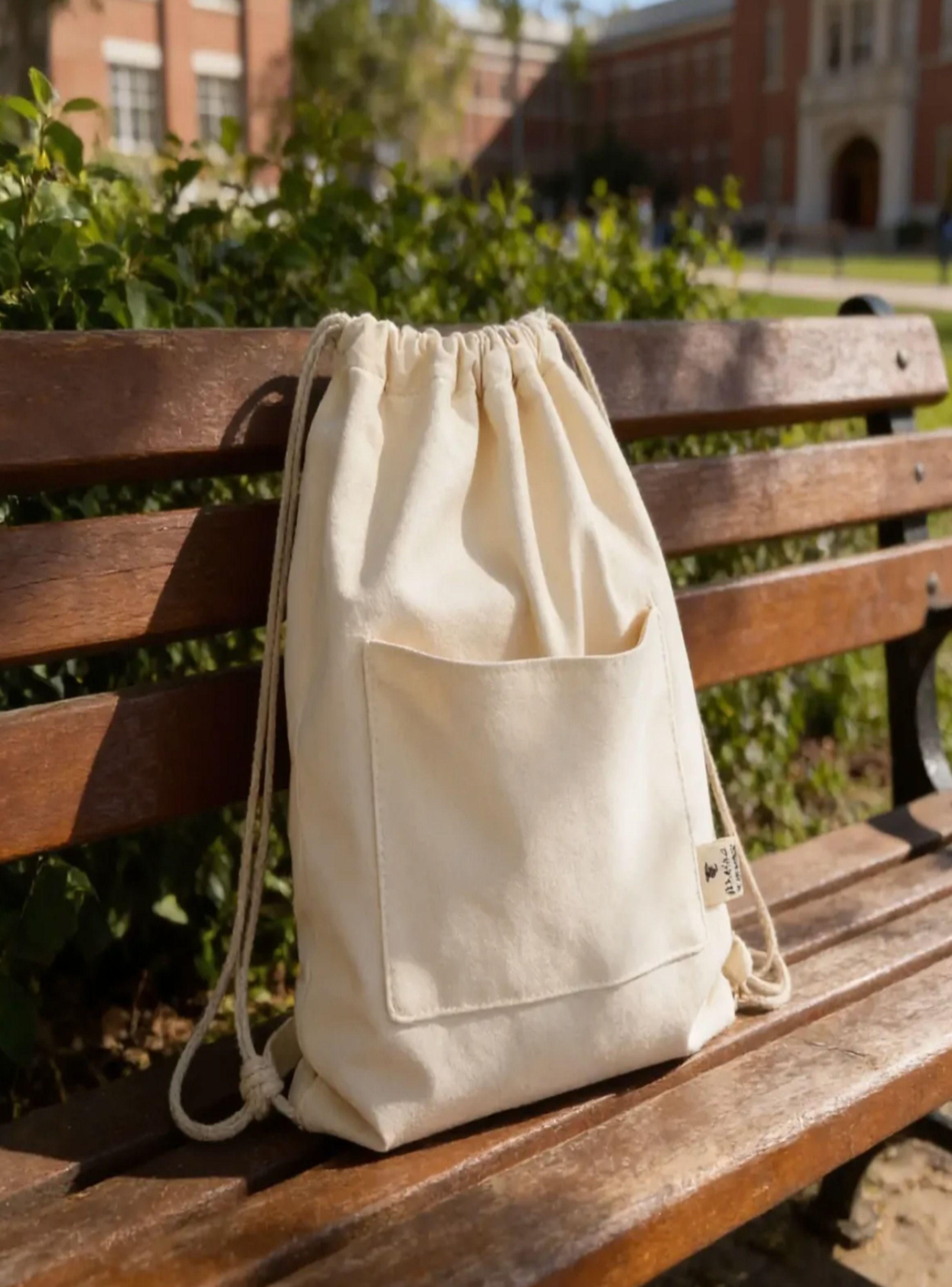 Mochila morral de Lona bolso Escolar o Viaje 40x30 cm-7